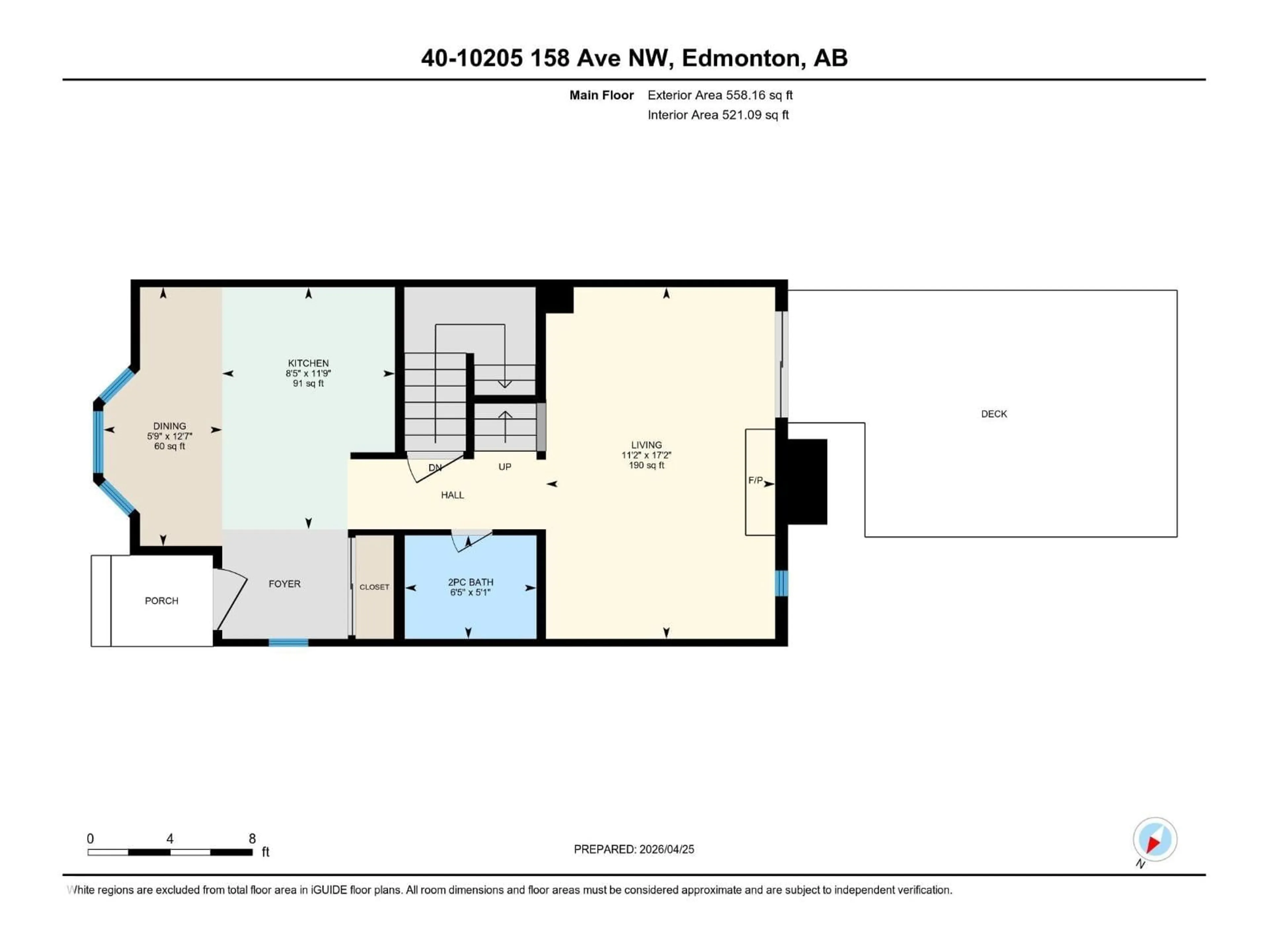 Floor plan for #40 - 10205 158 AV, Edmonton Alberta T5X5E5