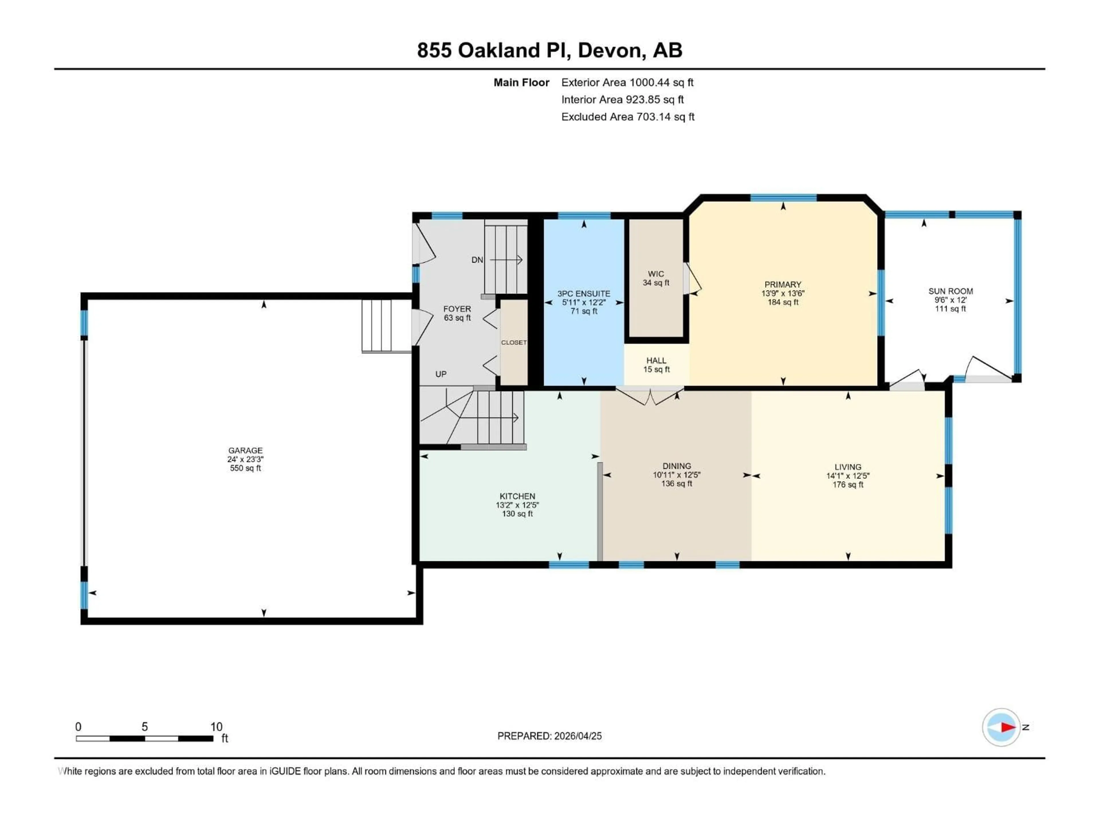 Floor plan for 855 OAKLAND PL, Devon Alberta T9G2H8