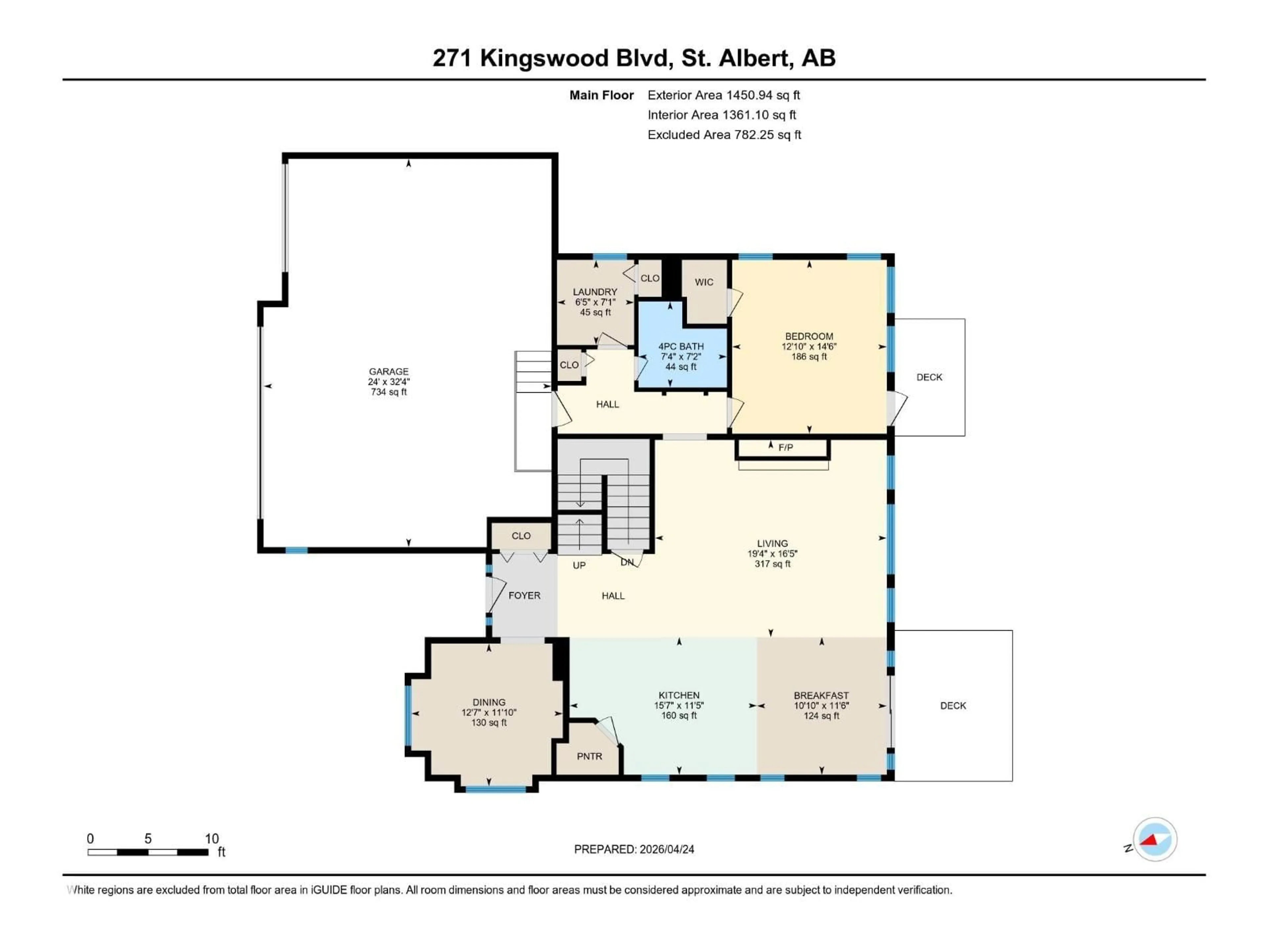 Floor plan for 271 KINGSWOOD BV, St. Albert Alberta T8N1B9