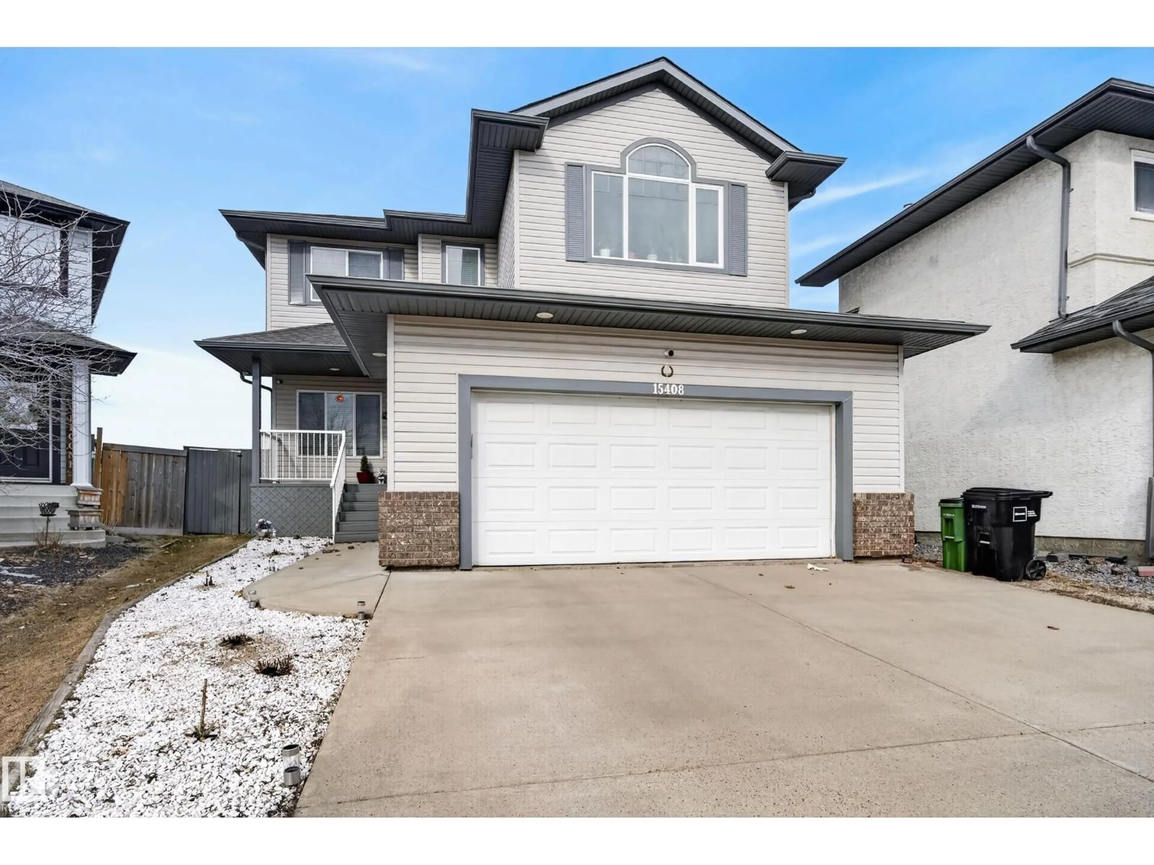 Home with vinyl exterior material, street for 15408 49 ST, Edmonton Alberta T5Y0C1