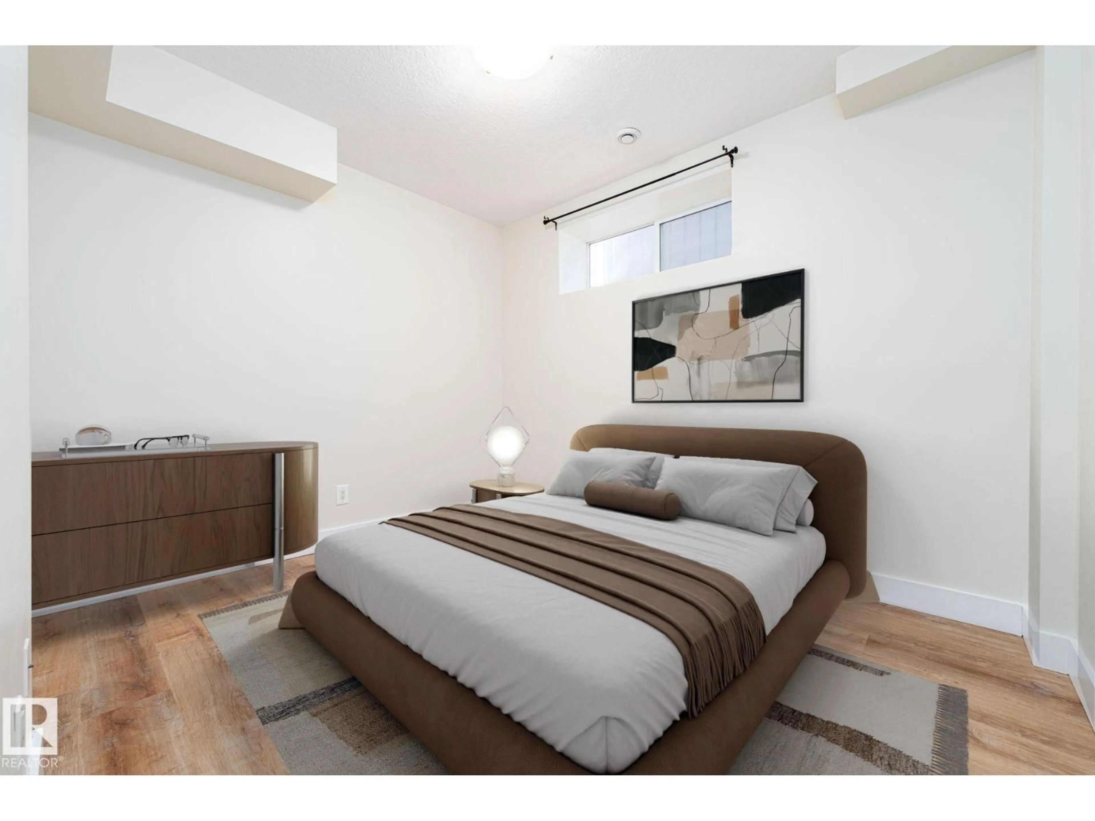 Bedroom with bed, unknown for NW - 12246 103 ST, Edmonton Alberta T5G2K1