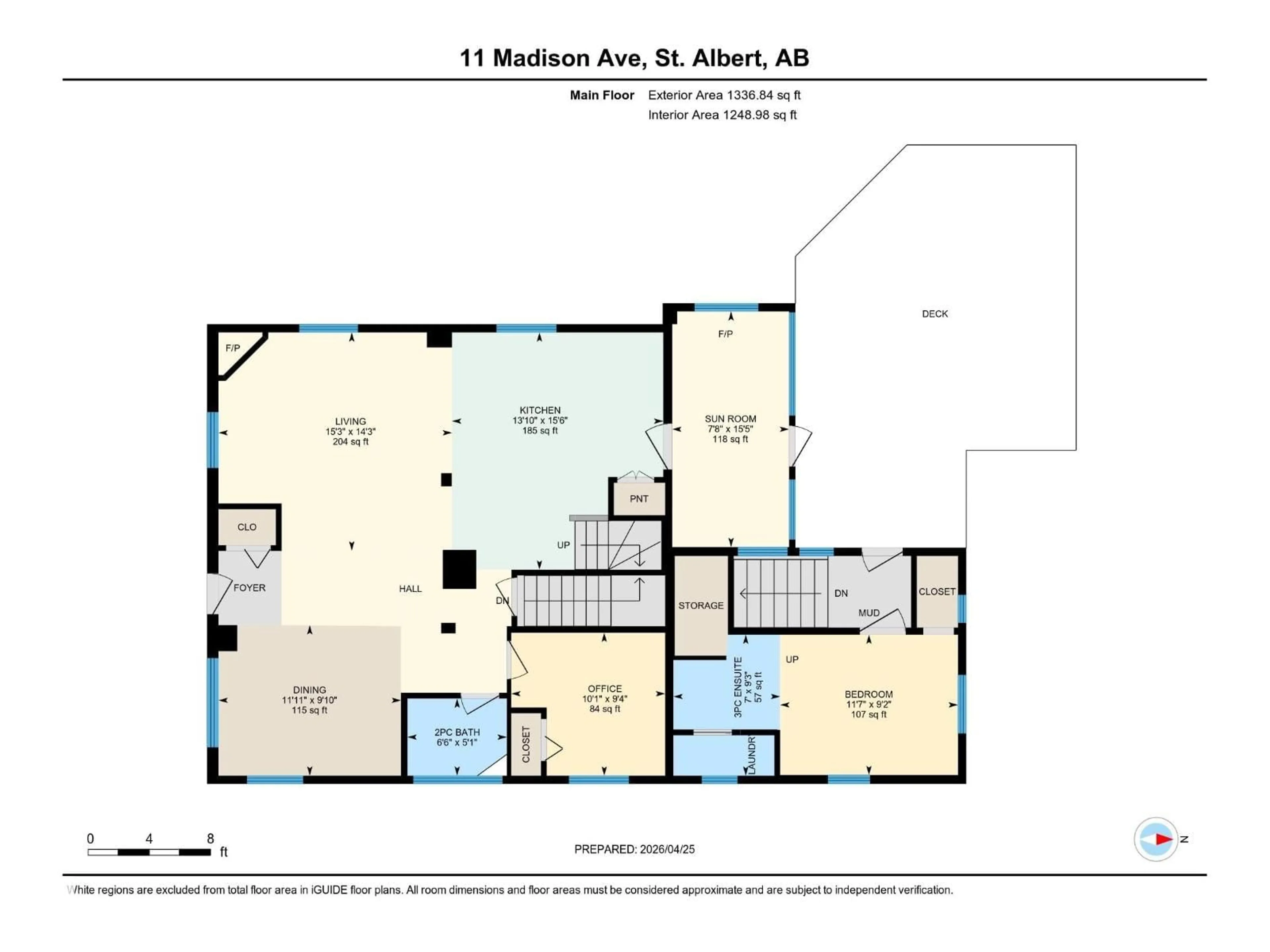 Floor plan for 11 MADISON AV, St. Albert Alberta T8N1H2