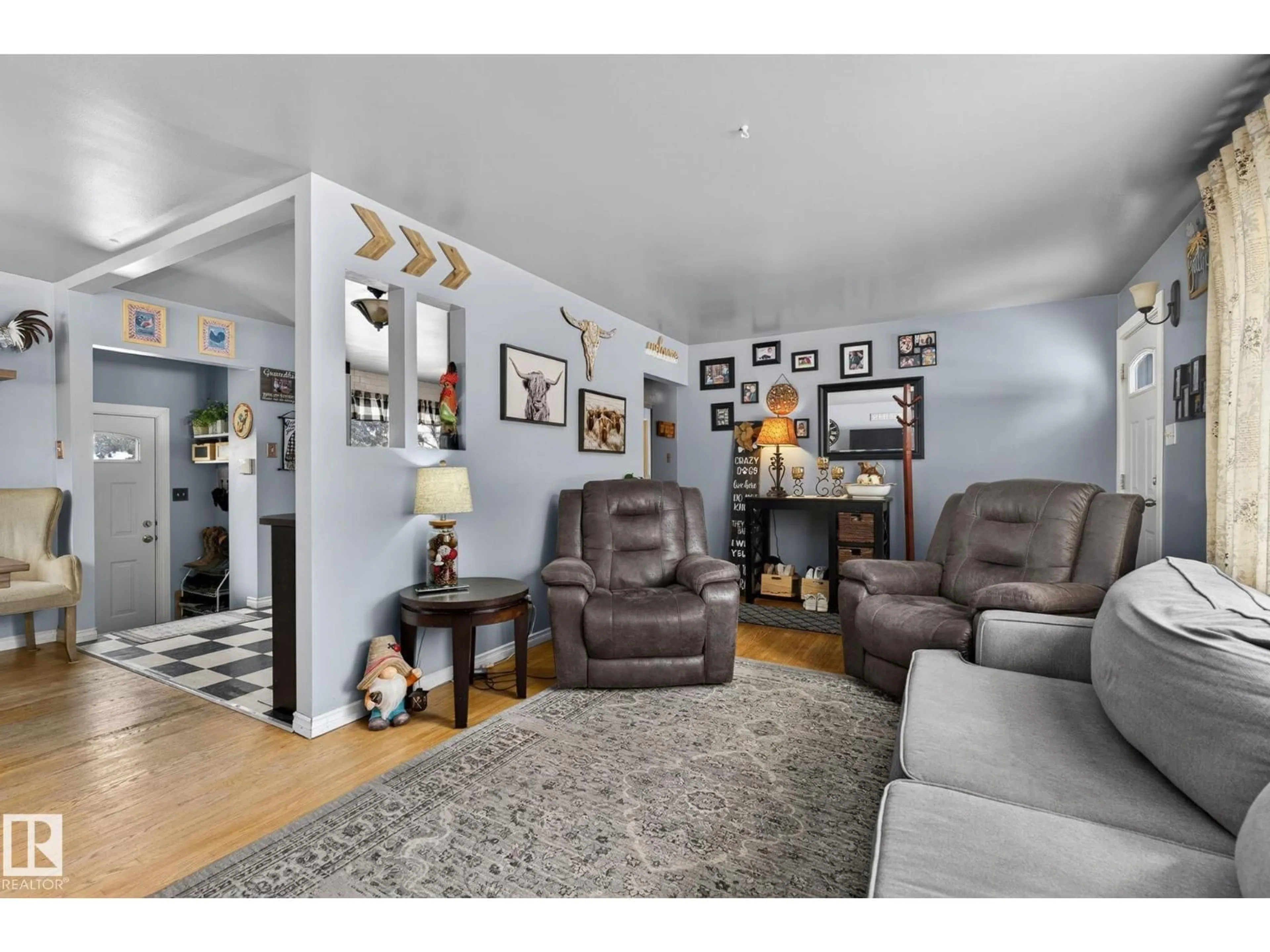 Living room with furniture, unknown for 9112 130 AV, Edmonton Alberta T5E0S2