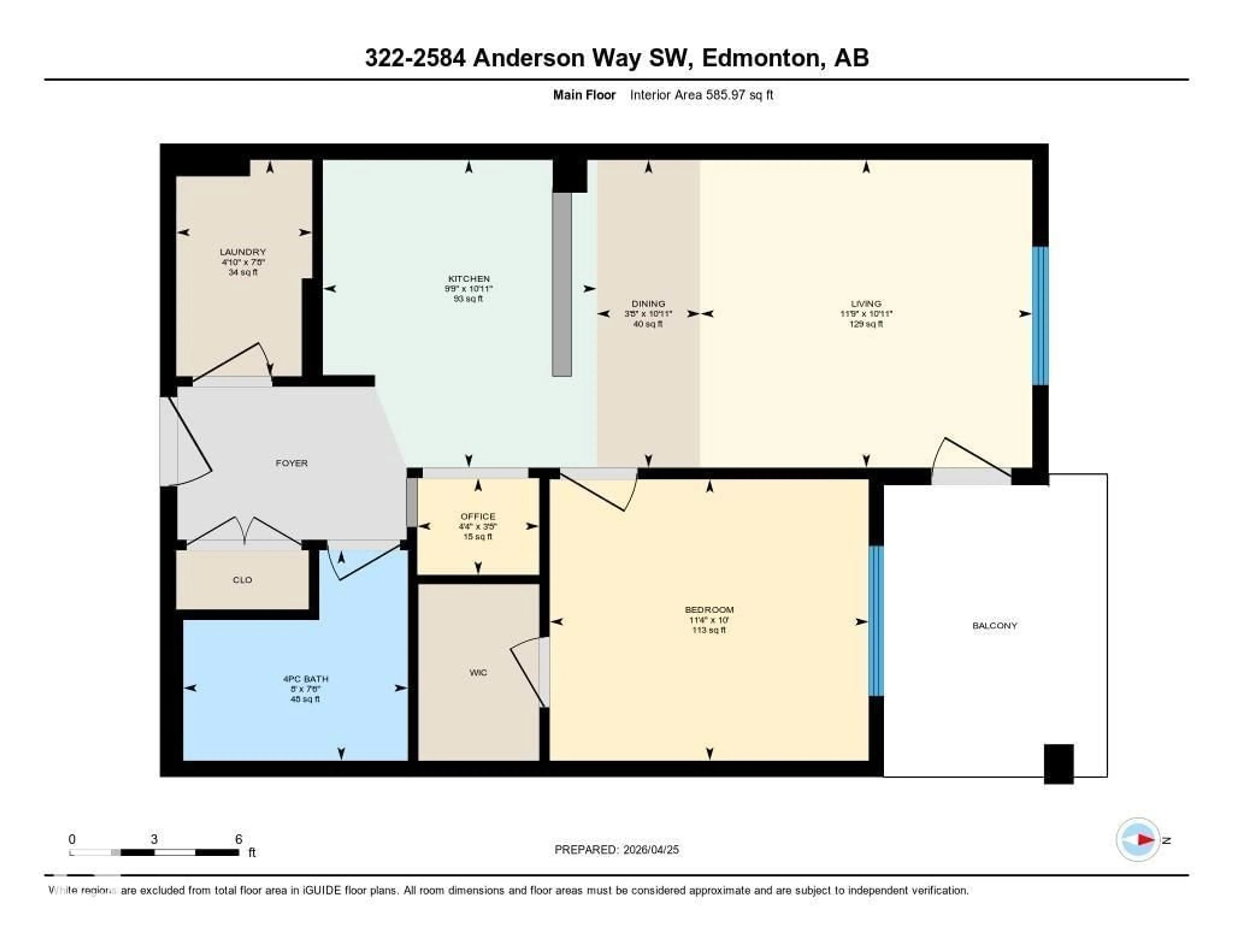 Floor plan for #322 - 2584 ANDERSON WY, Edmonton Alberta T6W0R2