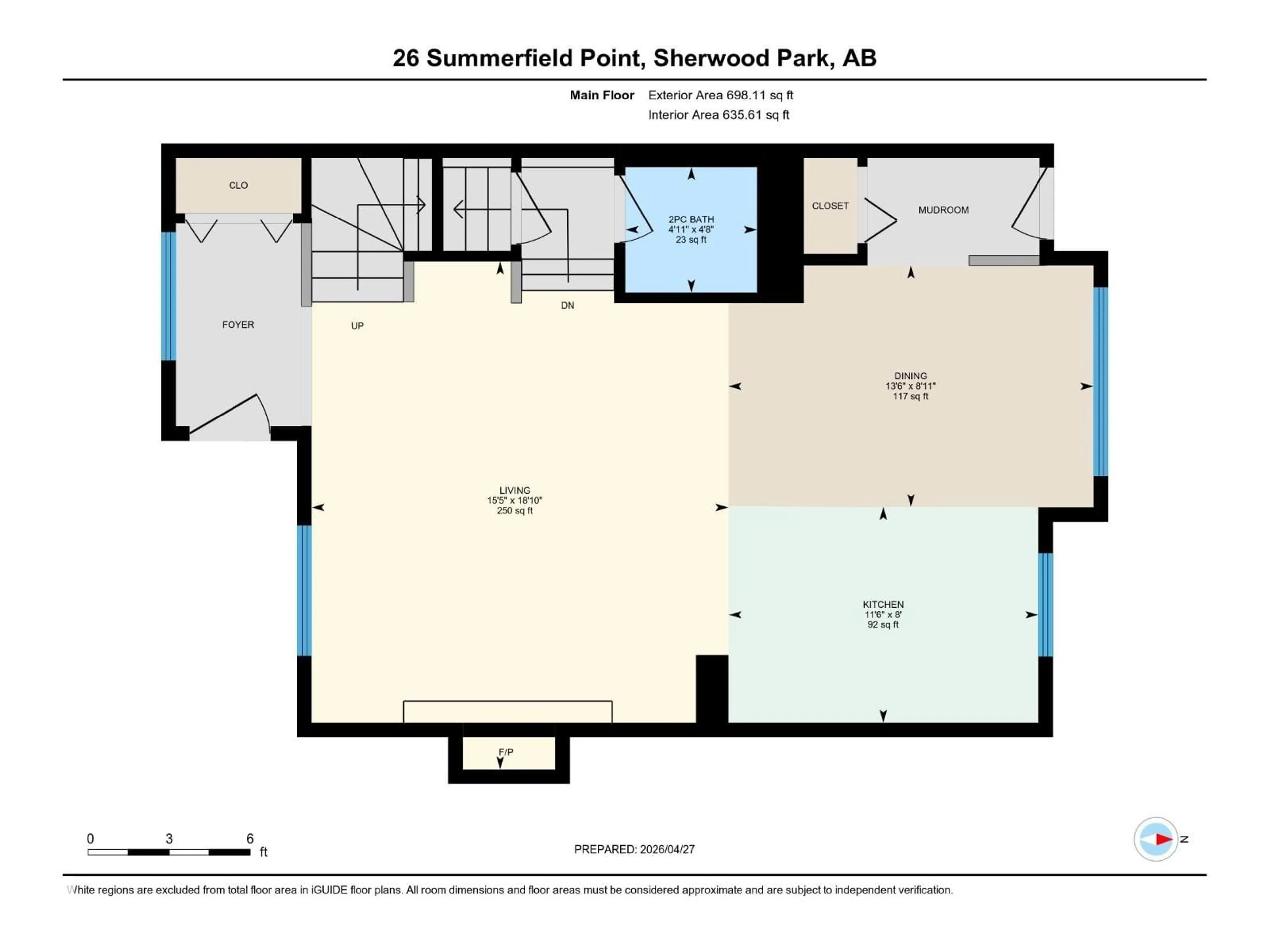Floor plan for 26 SUMMERFIELD PT, Sherwood Park Alberta T8H2P6