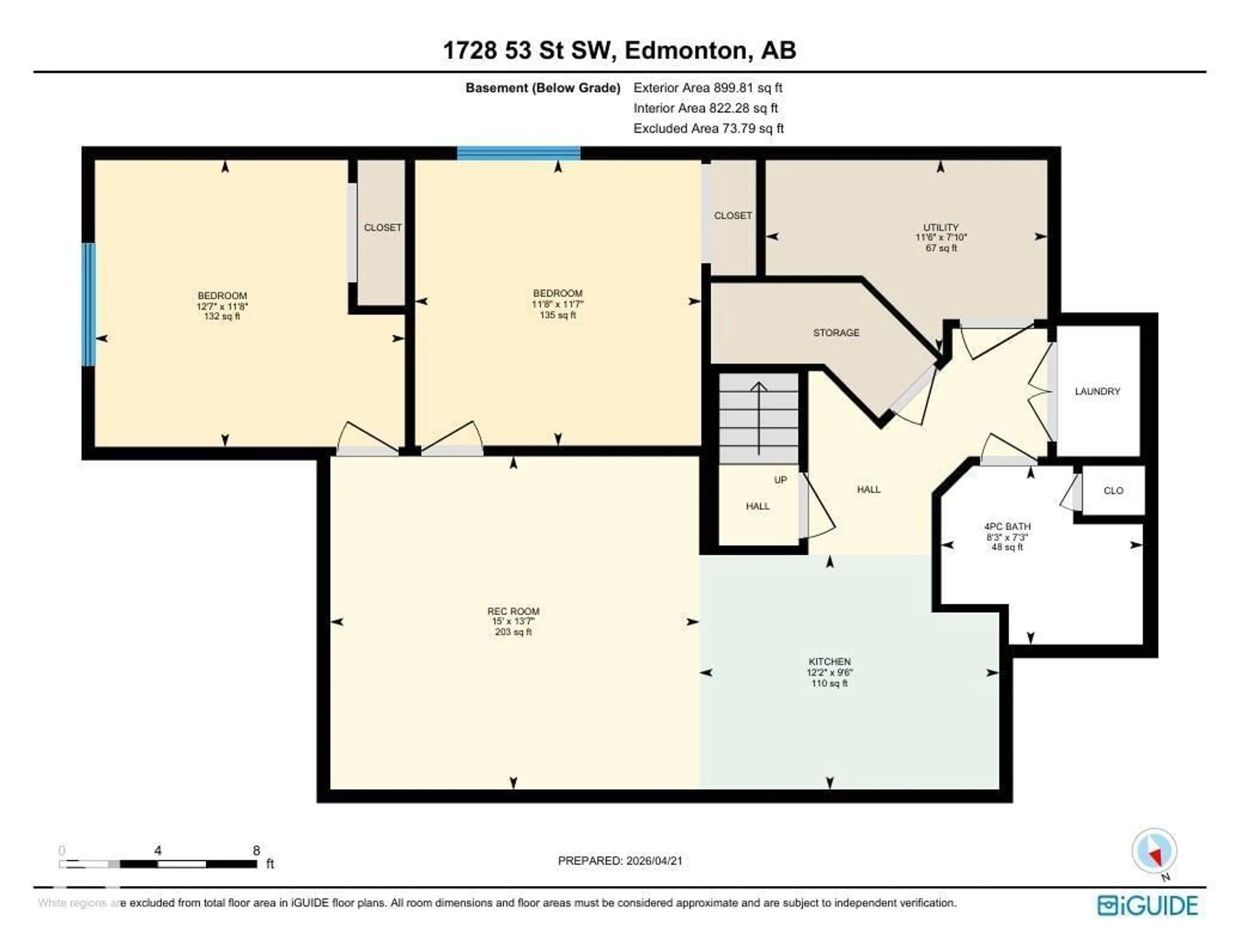 Floor plan for 1728 53 ST, Edmonton Alberta T6X1R6