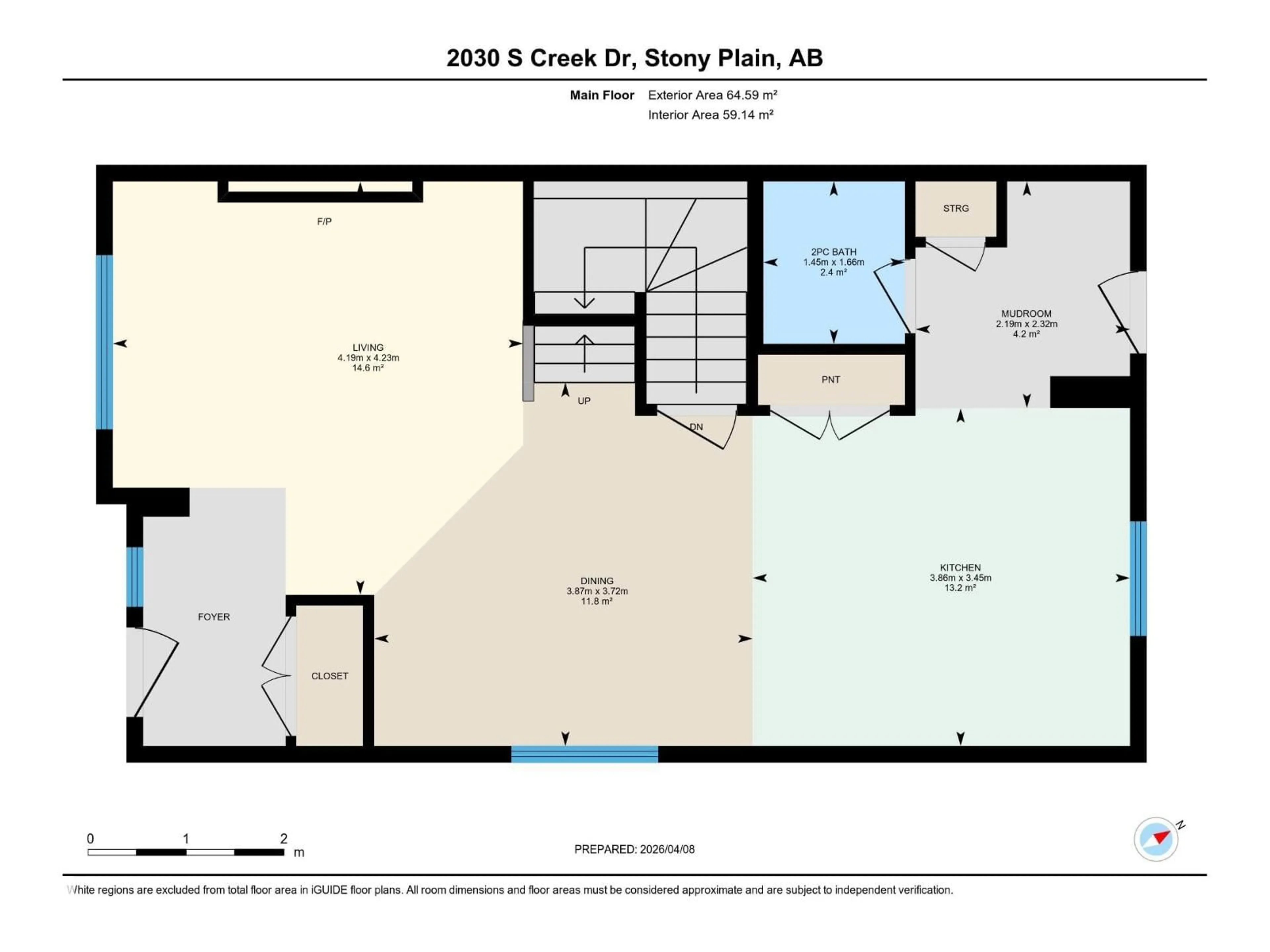 Floor plan for 2030 SOUTH CREEK DR, Stony Plain Alberta T7Z0J8