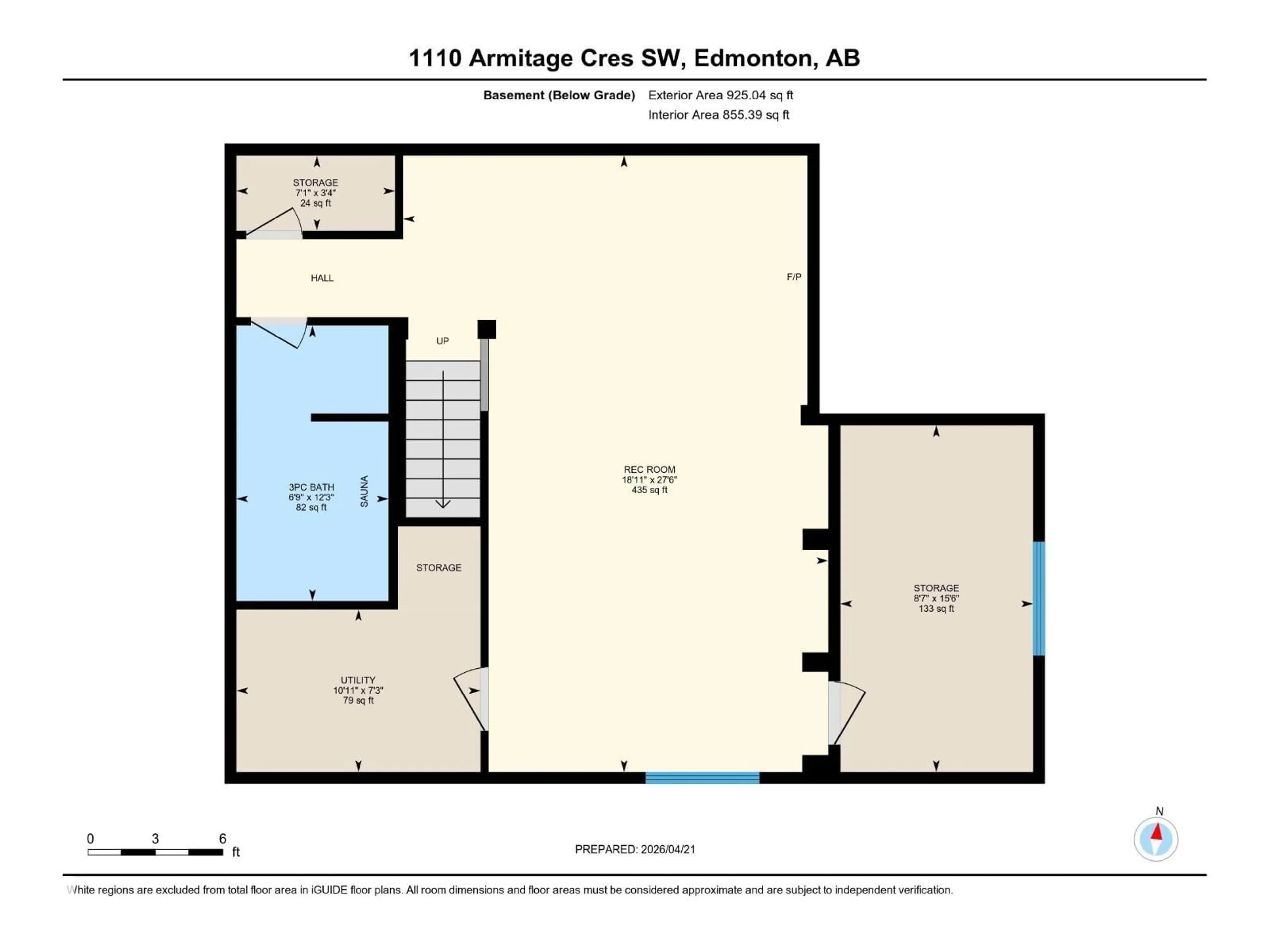 Floor plan for 1110 ARMITAGE CR, Edmonton Alberta T6W0H2
