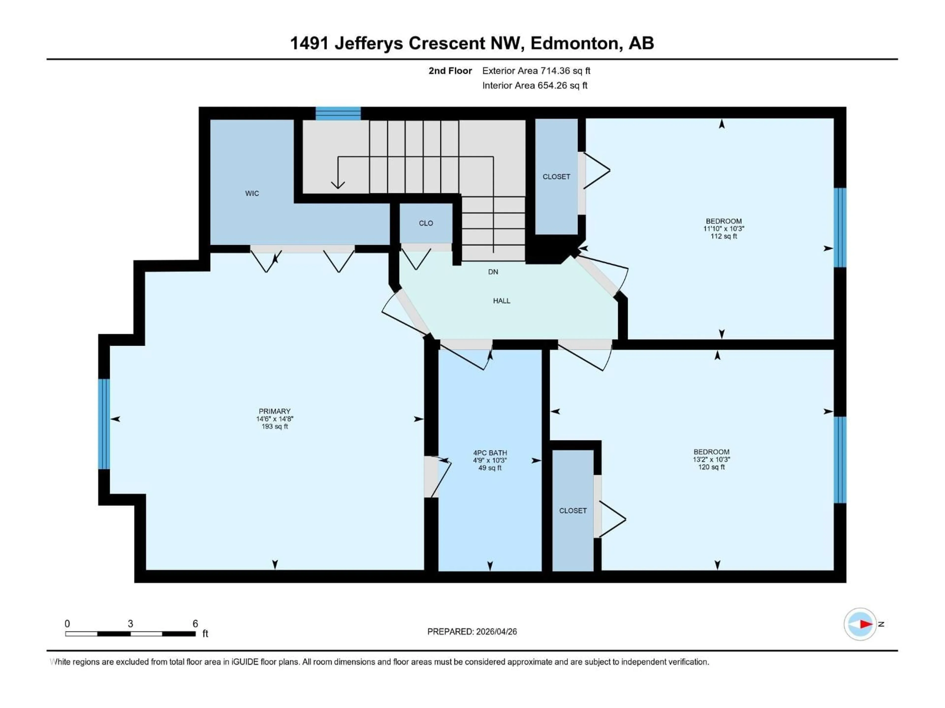 Floor plan for 1491 JEFFERYS CR, Edmonton Alberta T6L6T1