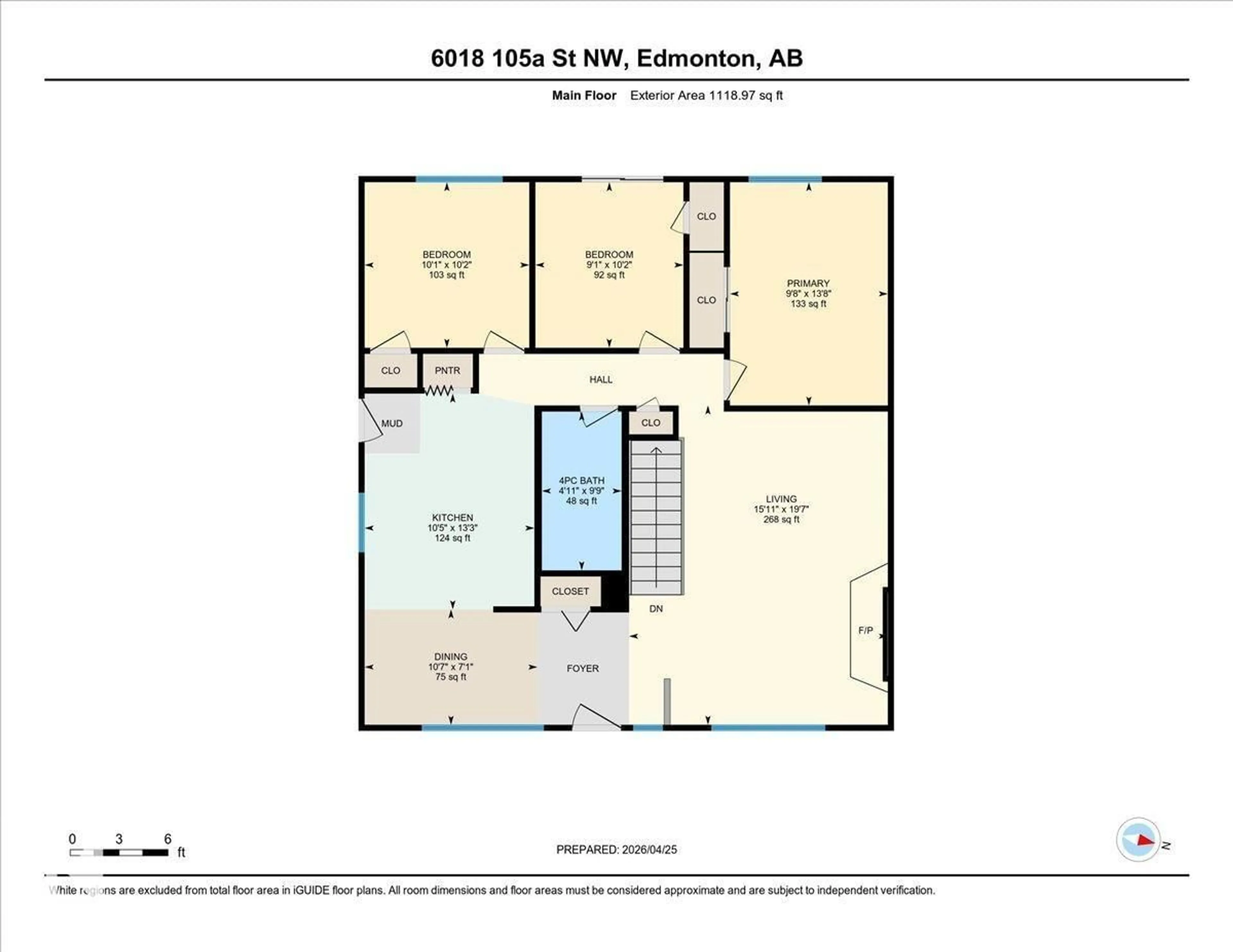 Floor plan for NW - 6018 105A ST, Edmonton Alberta T6H2P6