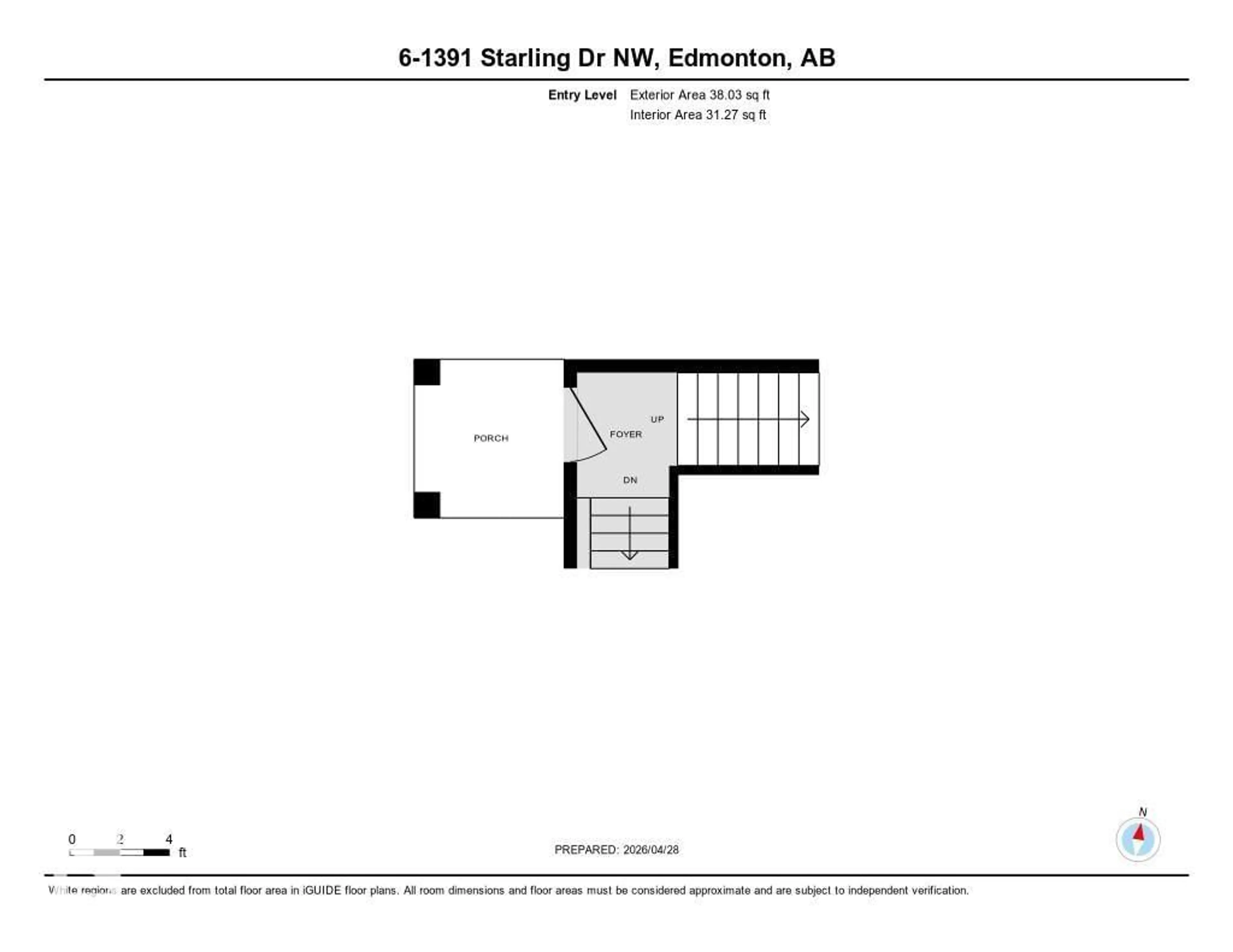 Floor plan for #6 - 1391 STARLING DR, Edmonton Alberta T5S0L3
