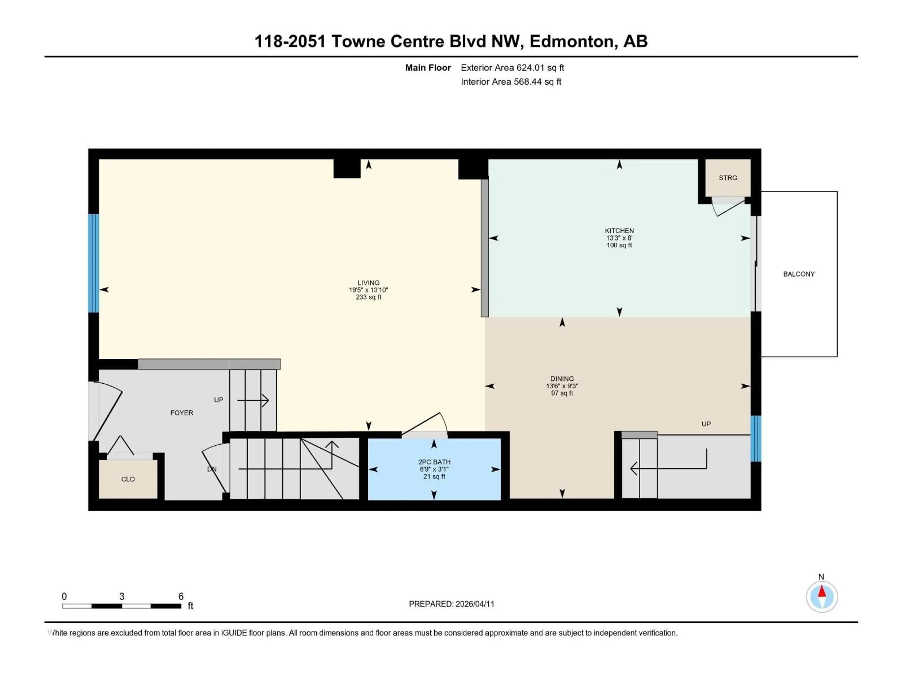 Floor plan for #118 - 2051 TOWNE CENTRE BV, Edmonton Alberta T6R0G8