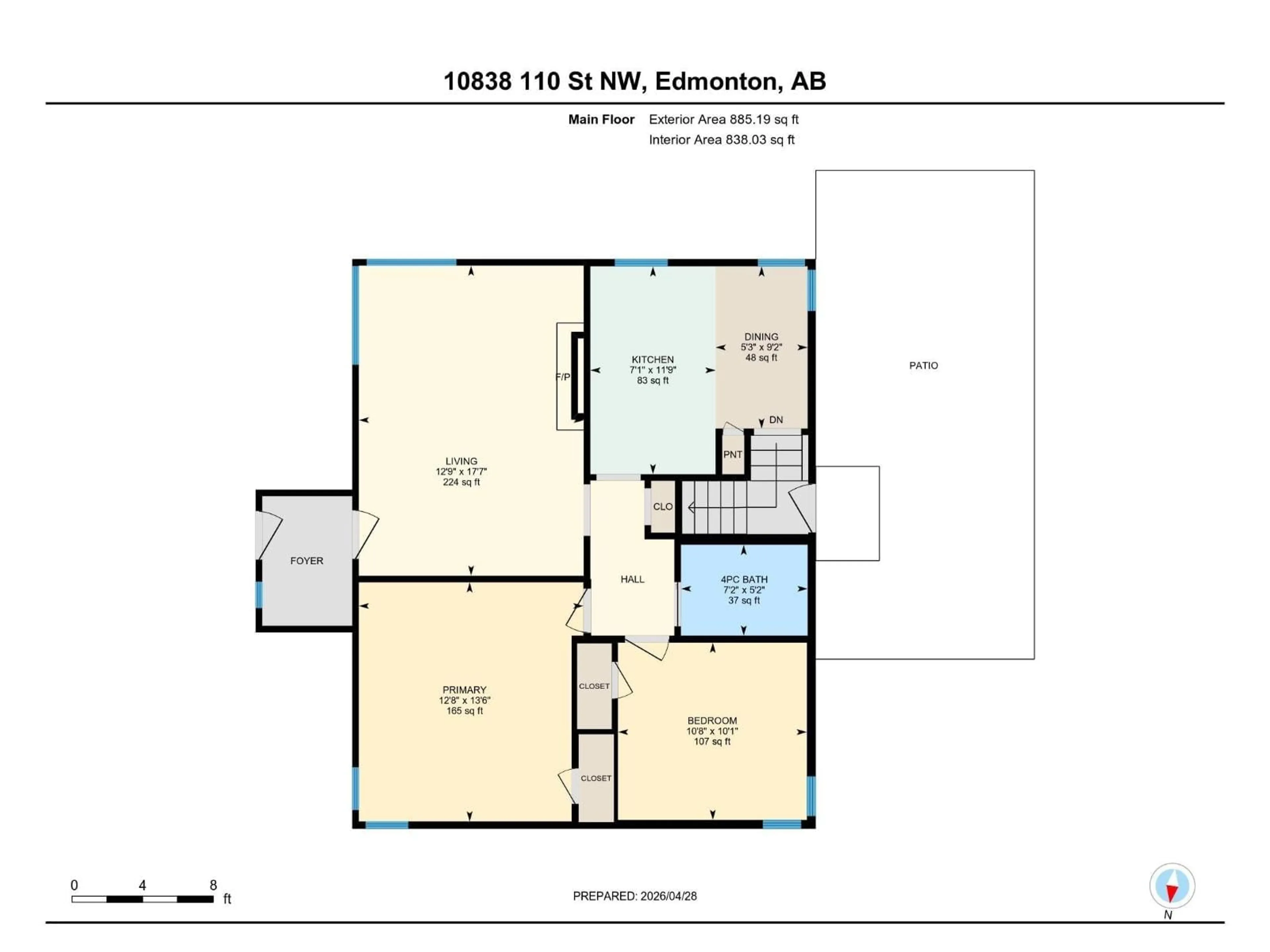 Floor plan for 10838 110 ST NW, Edmonton Alberta T5H3E2