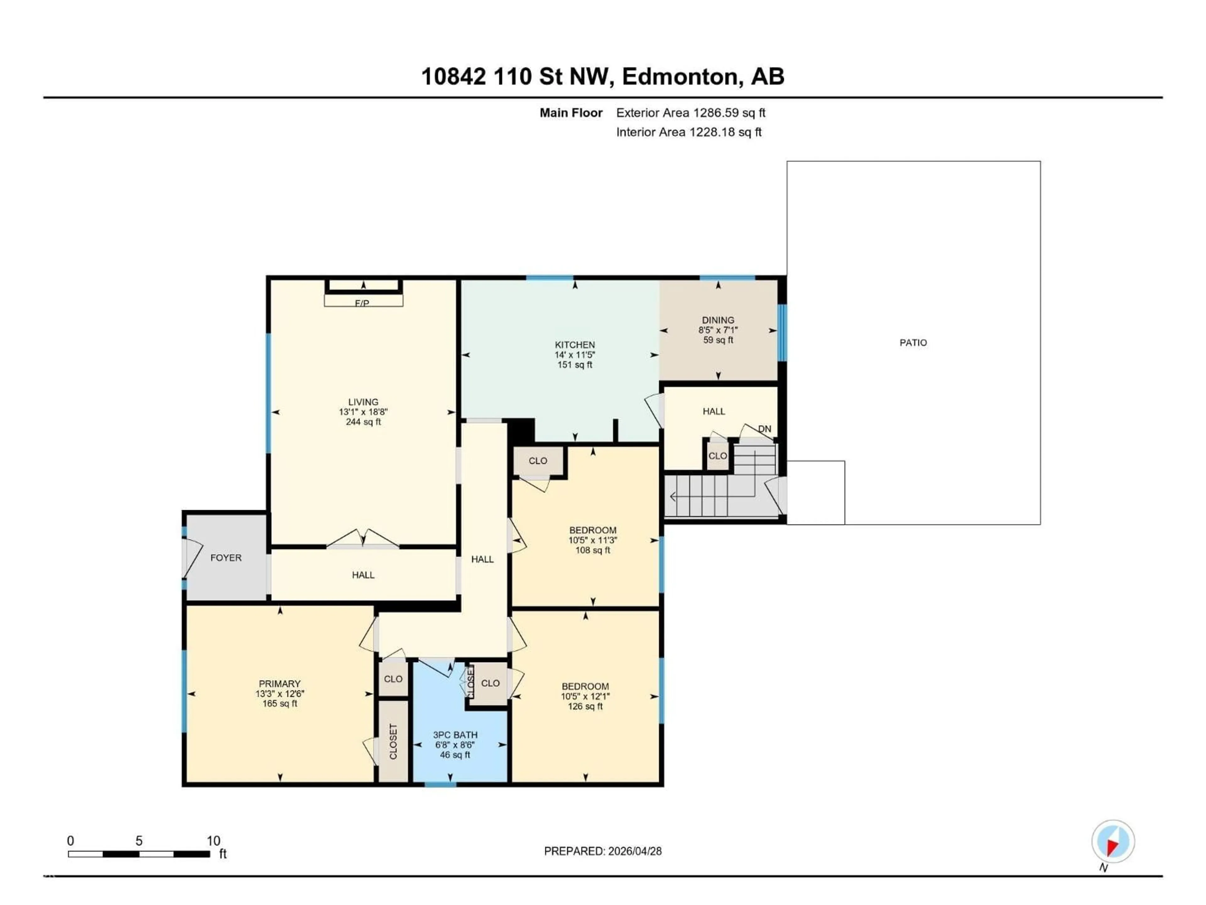 Floor plan for 10842 110 ST, Edmonton Alberta T5H3E2