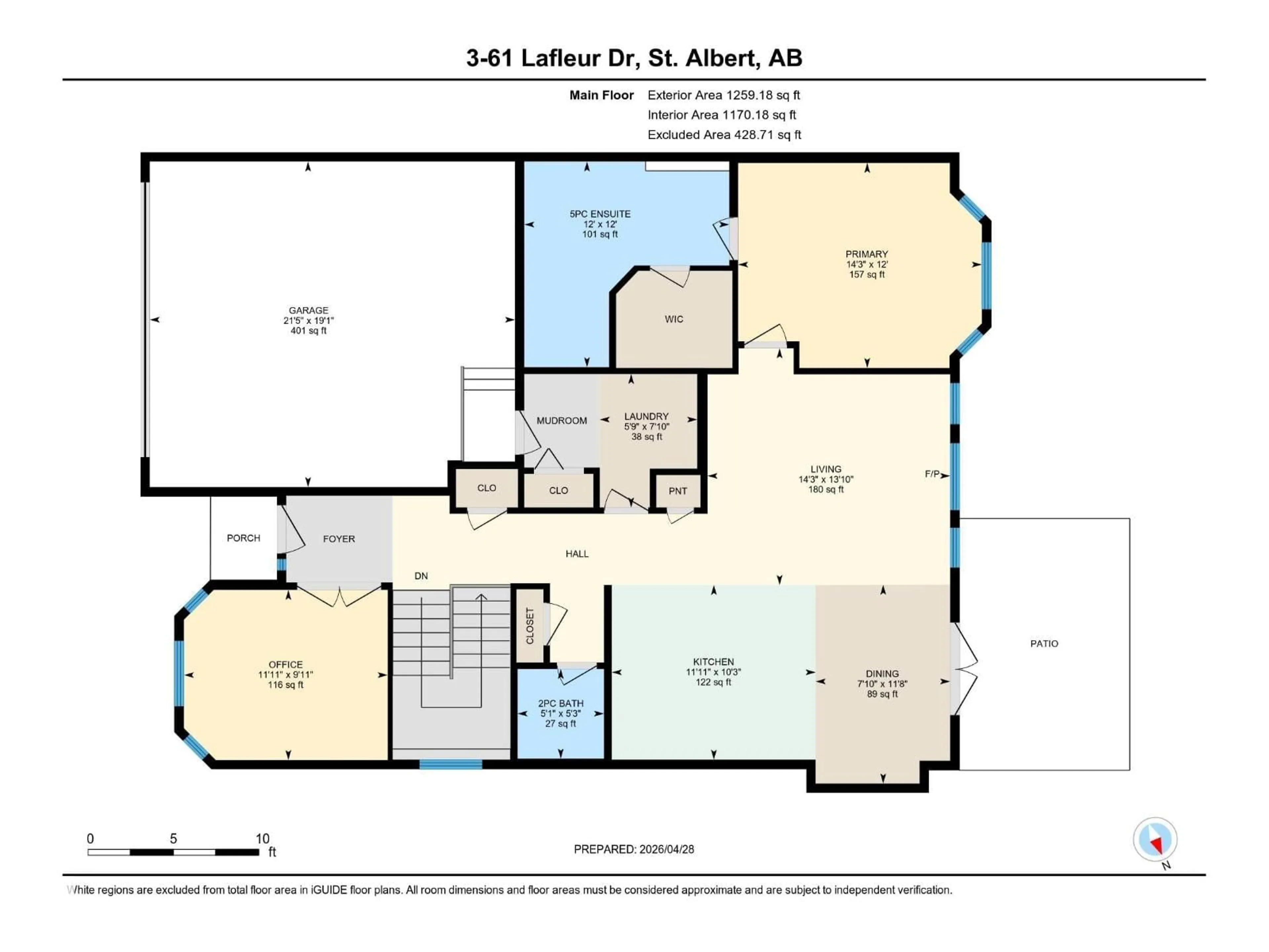 Floor plan for #3 - 61 LAFLEUR DR, St. Albert Alberta T8N0X5