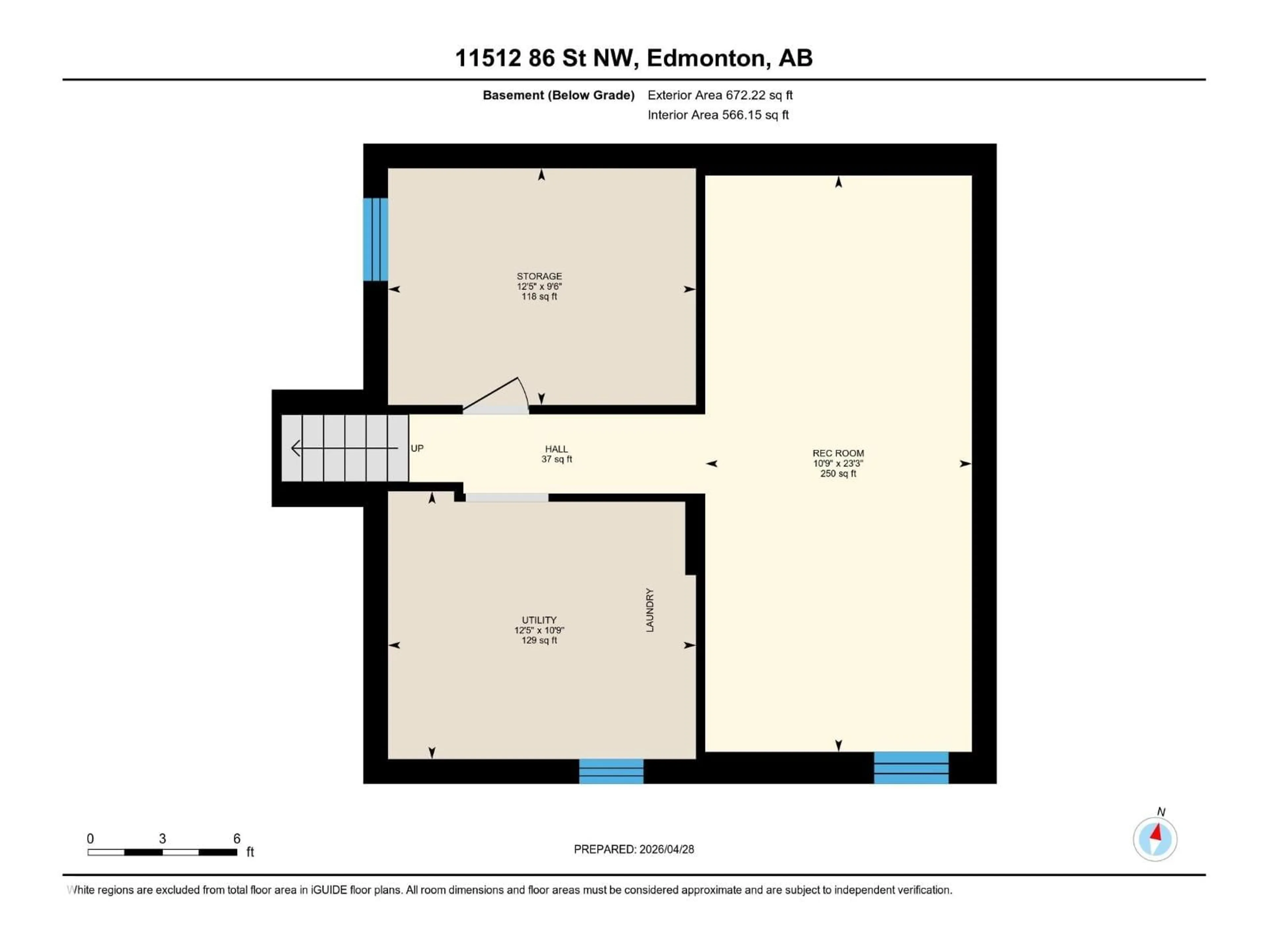 Floor plan for NW - 11512 86 ST, Edmonton Alberta T5B3J5
