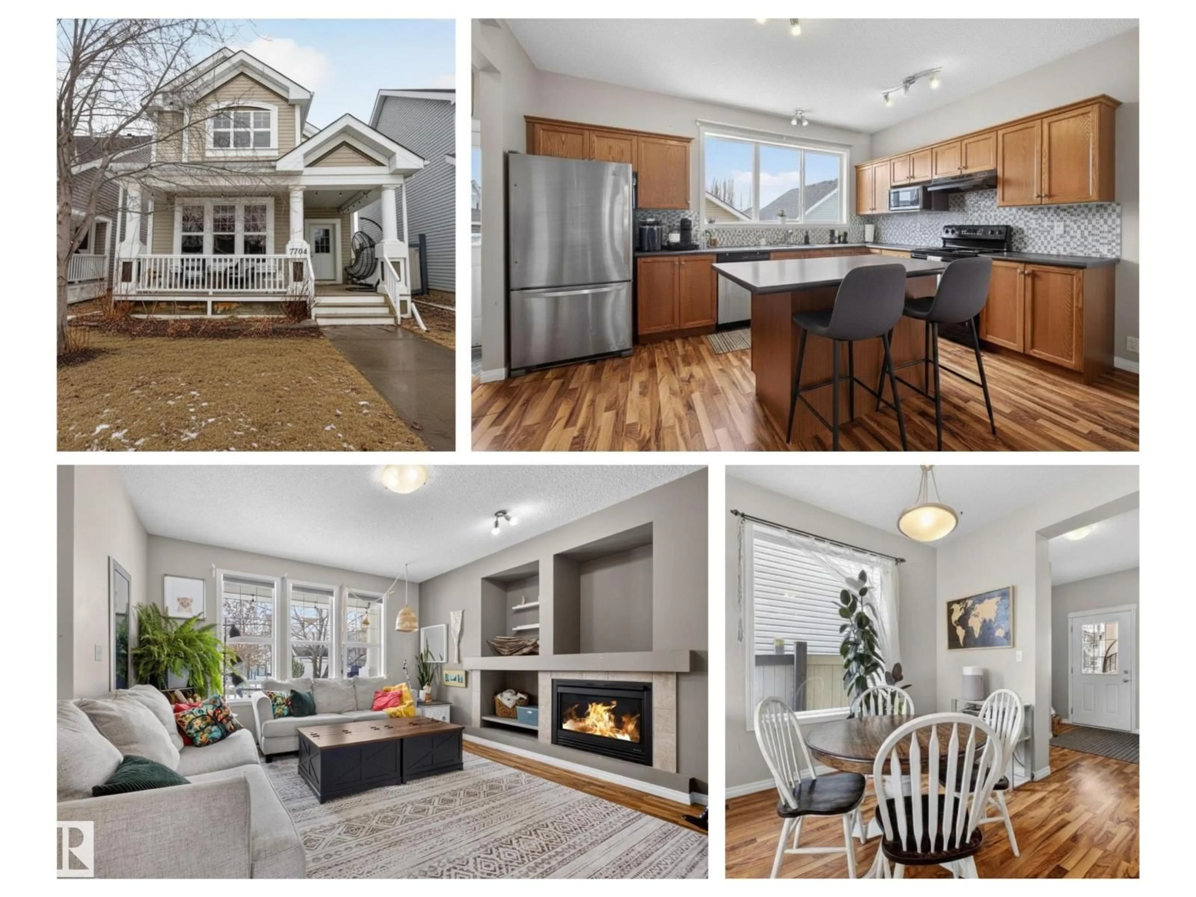 Open concept kitchen, wood/laminate floor for 7704 16 AV, Edmonton Alberta T6X1M2