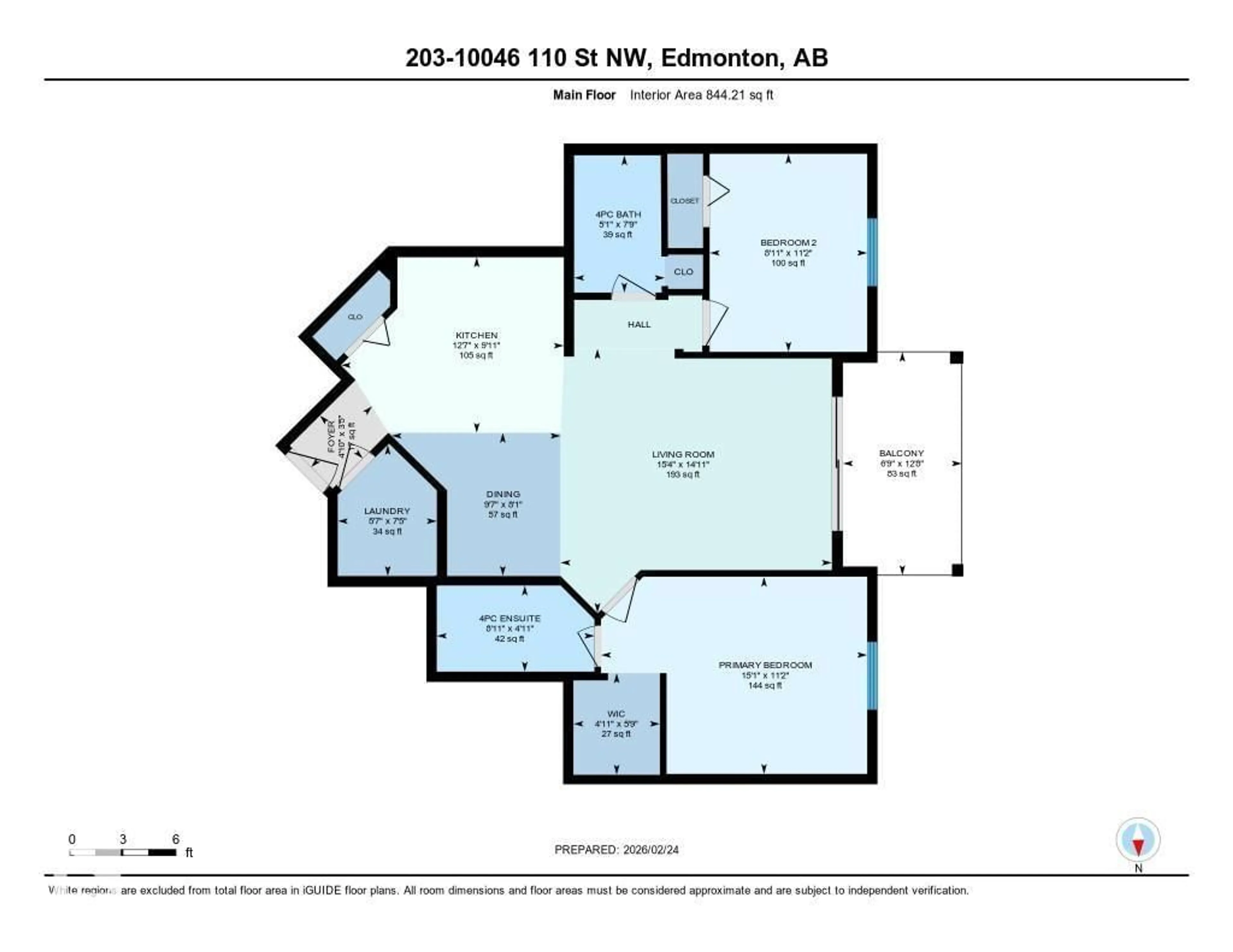 Floor plan for 203 - 10046 110 ST, Edmonton Alberta T5K2Y2