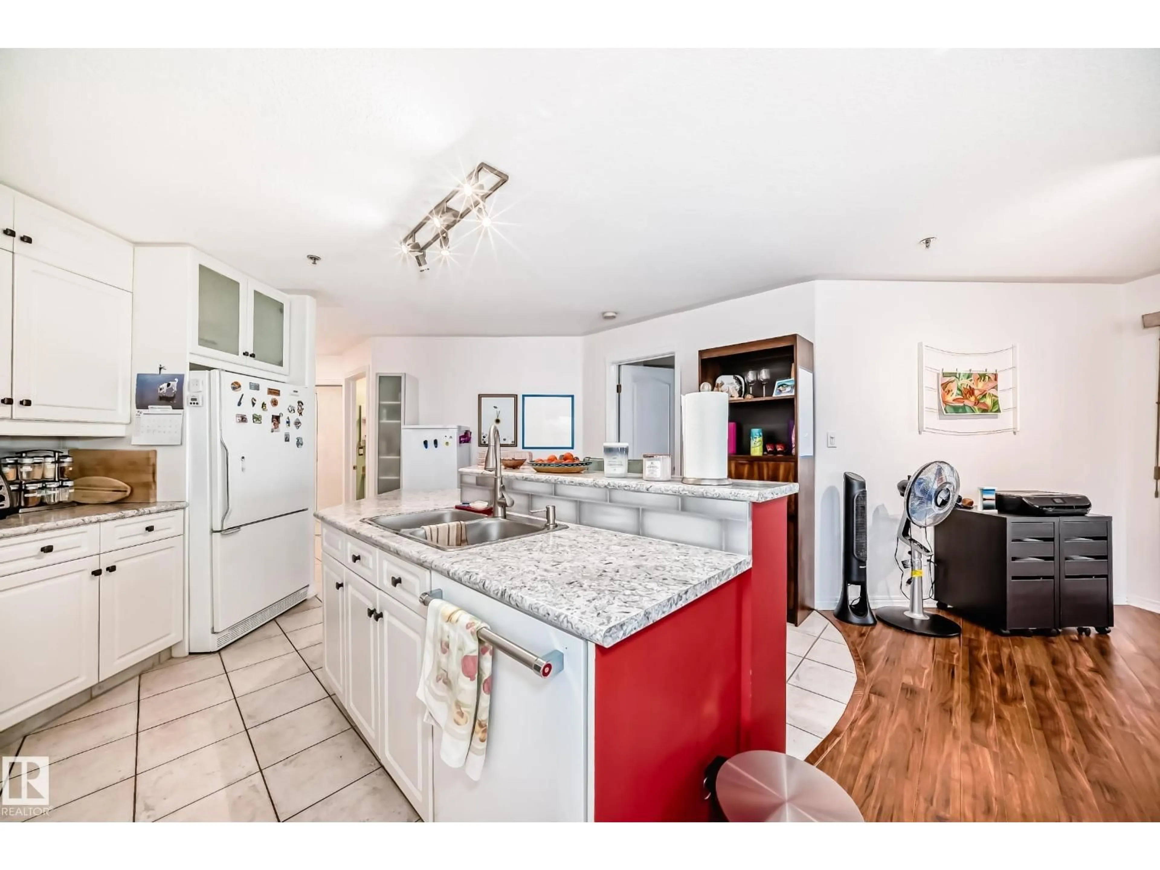 Open concept kitchen, ceramic/tile floor for #108 - 12028 103 AV, Edmonton Alberta T5K2T9