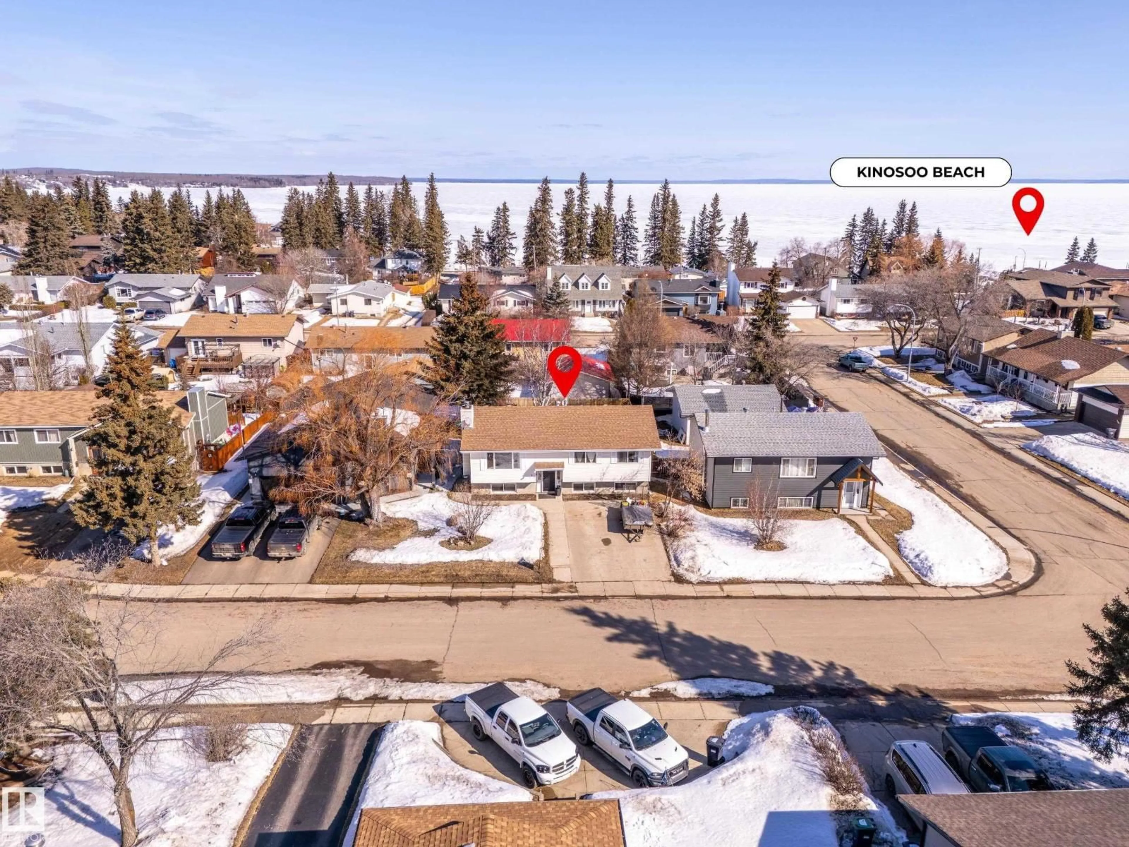 A pic from outside/outdoor area/front of a property/back of a property/a pic from drone, mountain view for 4 BRUYER CR, Cold Lake Alberta T9M1E2