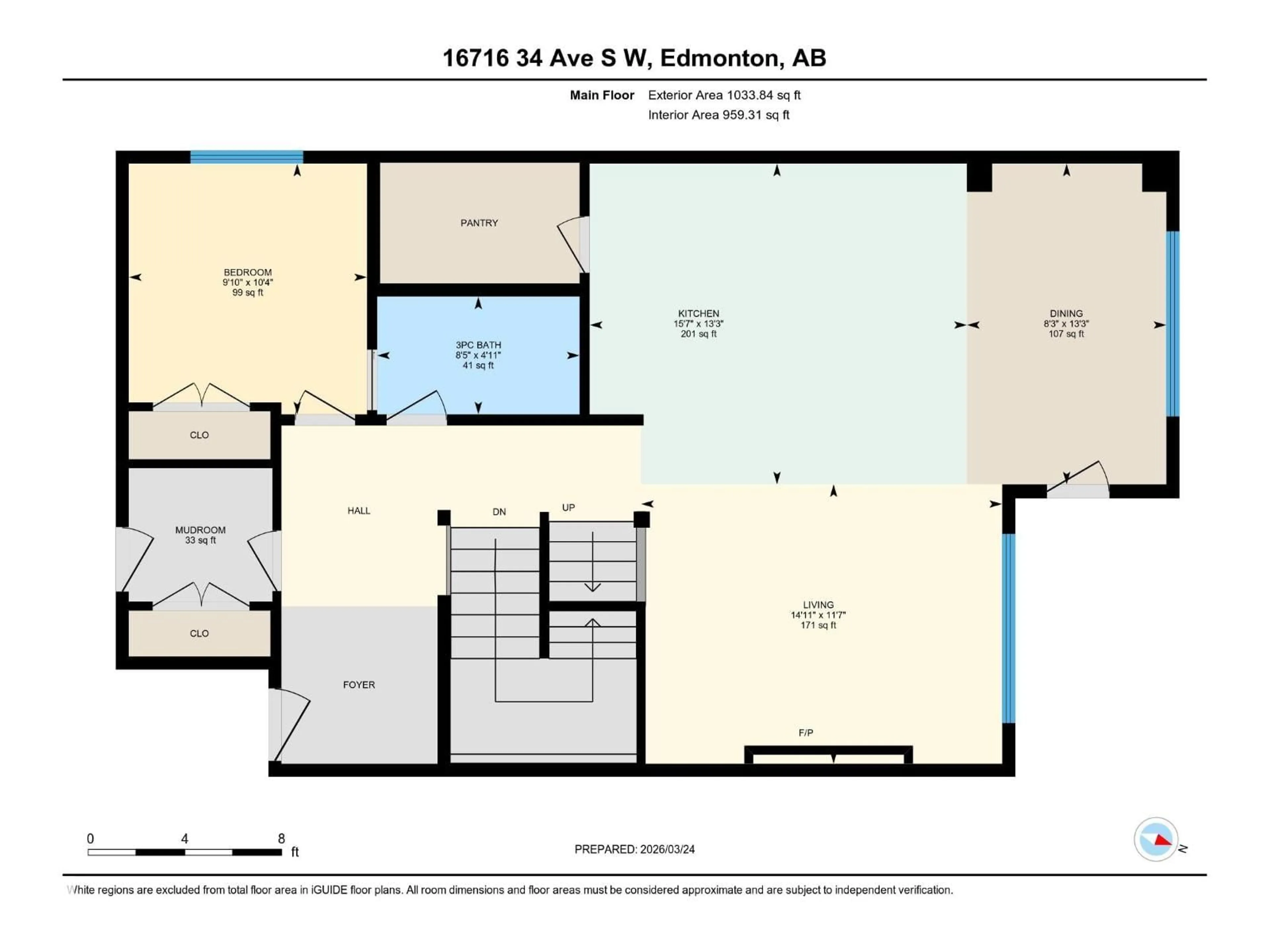 Floor plan for SW - 16716 34 AV, Edmonton Alberta T6W5M2
