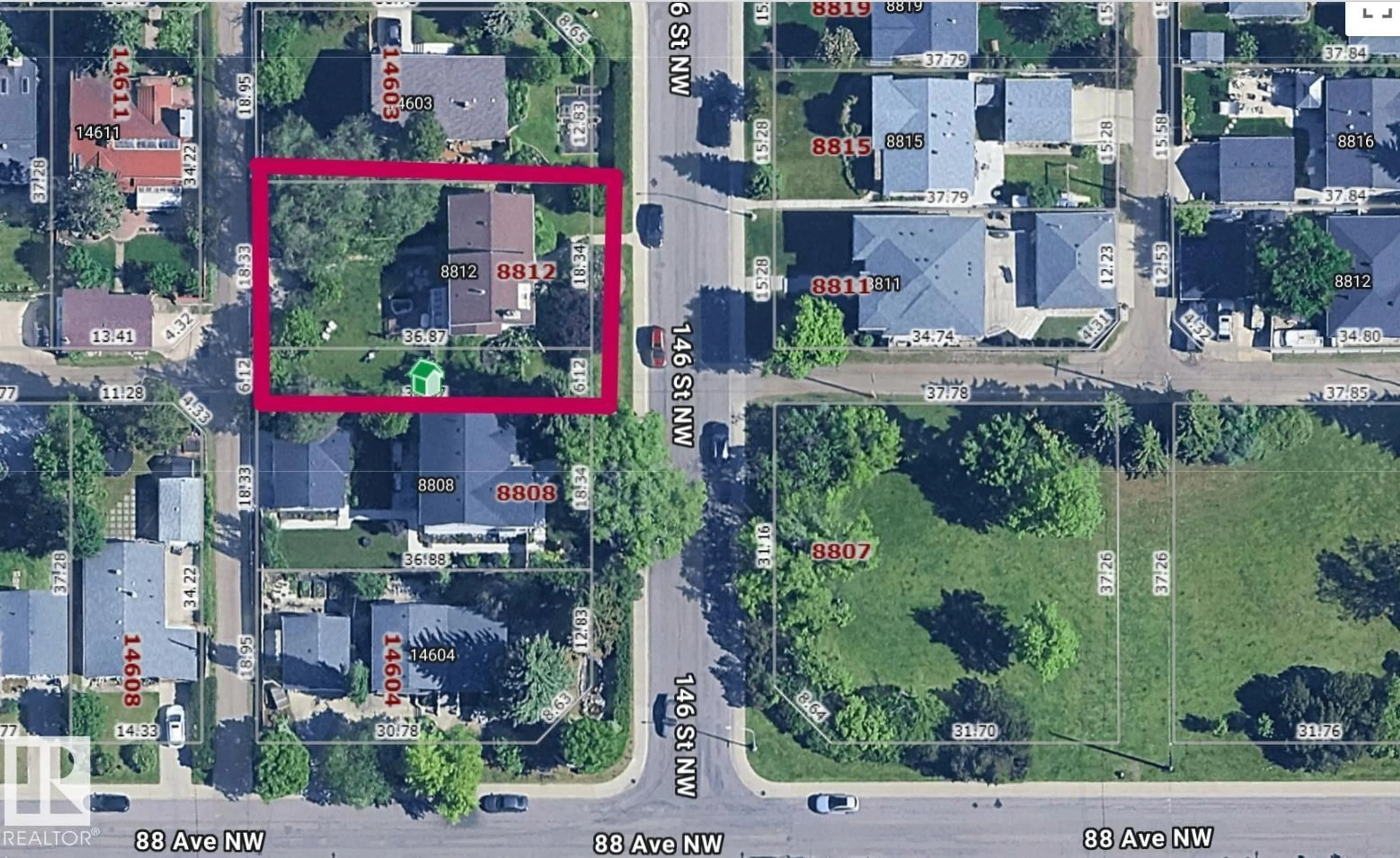 A pic from outside/outdoor area/front of a property/back of a property/a pic from drone, street for 8812 146 ST NW, Edmonton Alberta T5R0V6