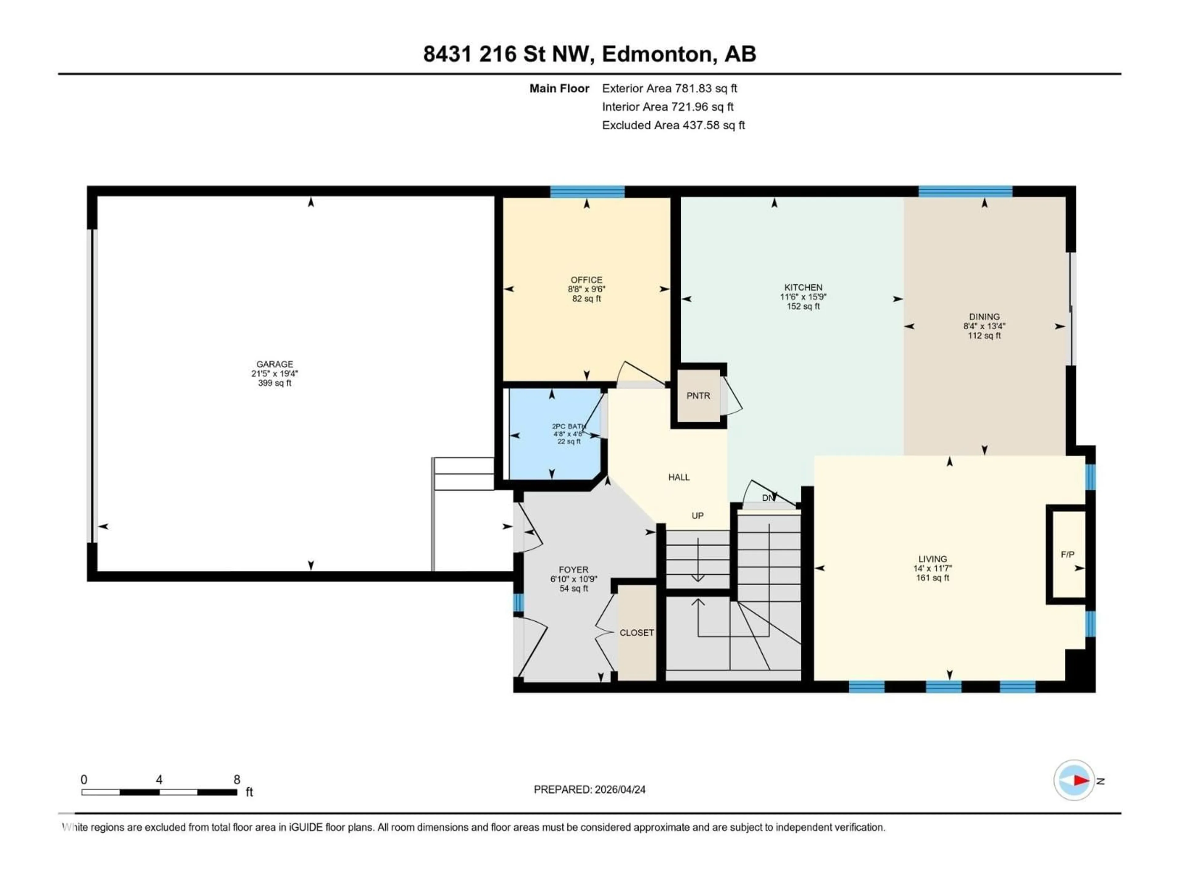 Floor plan for 8431 216 ST, Edmonton Alberta T5T4W2
