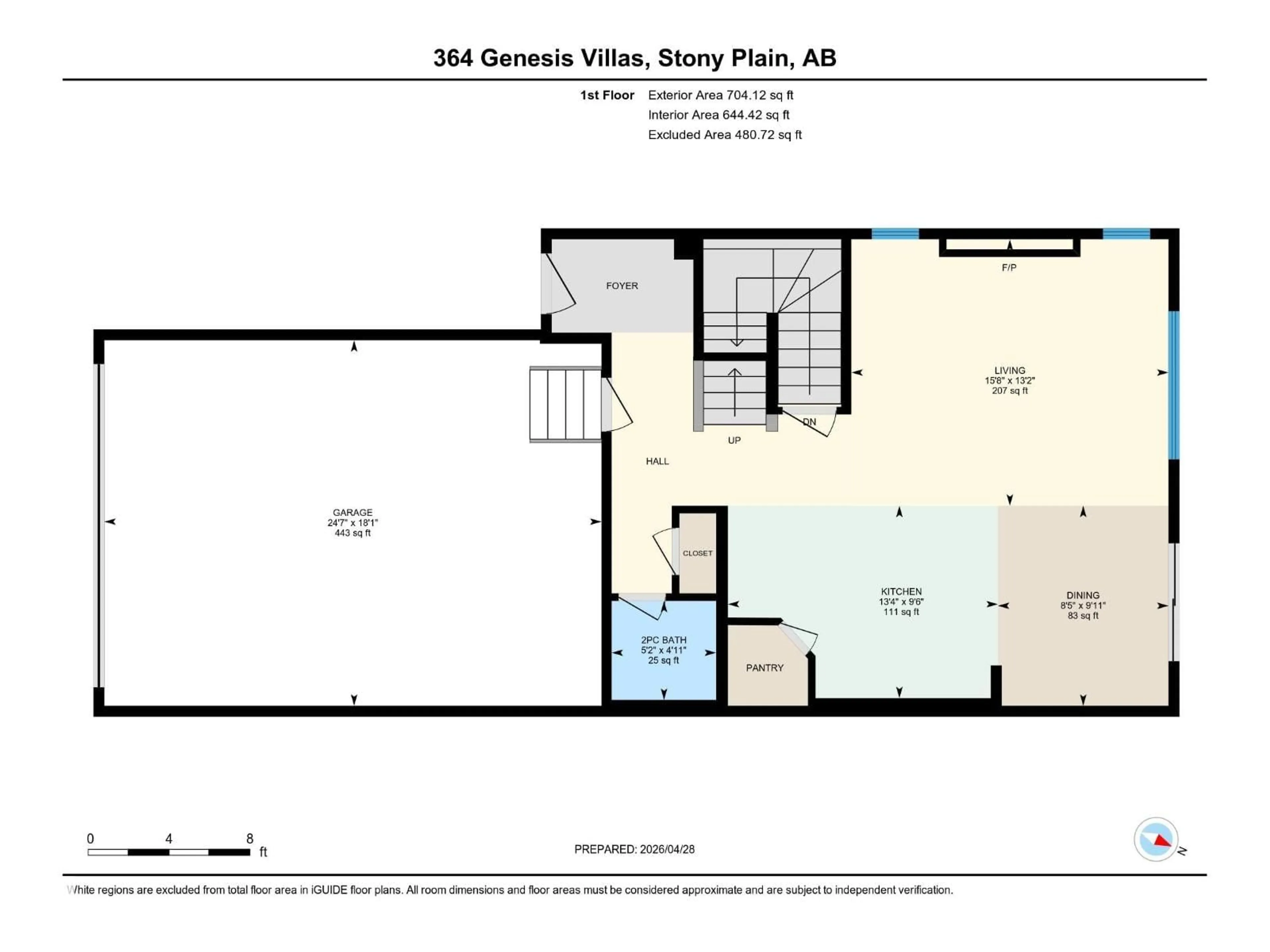 Floor plan for 364 GENESIS VI, Stony Plain Alberta T7Z0J6