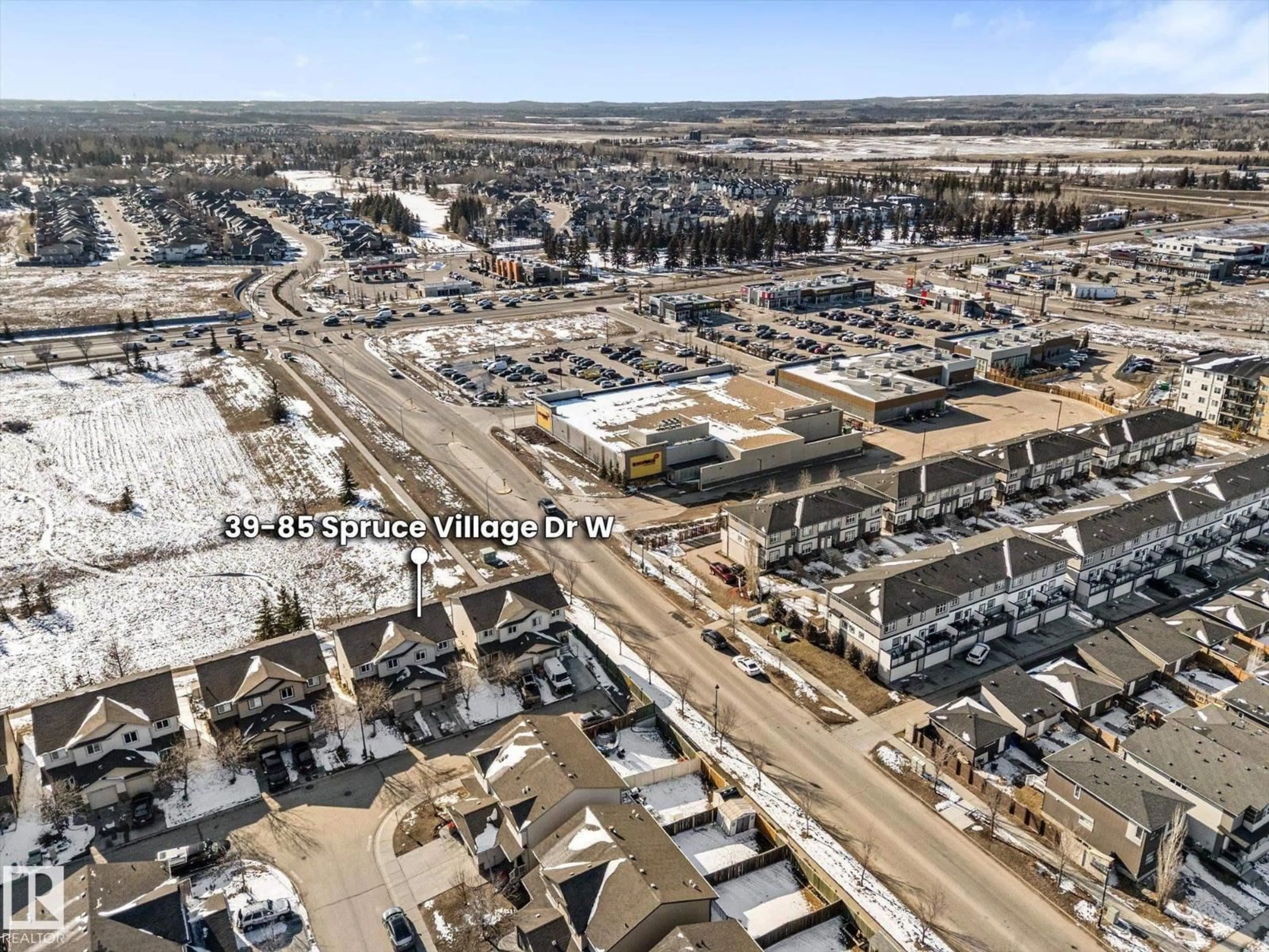 A pic from outside/outdoor area/front of a property/back of a property/a pic from drone, street for 39 85 SPRUCE VILLAGE DR, Spruce Grove Alberta T7X0L2
