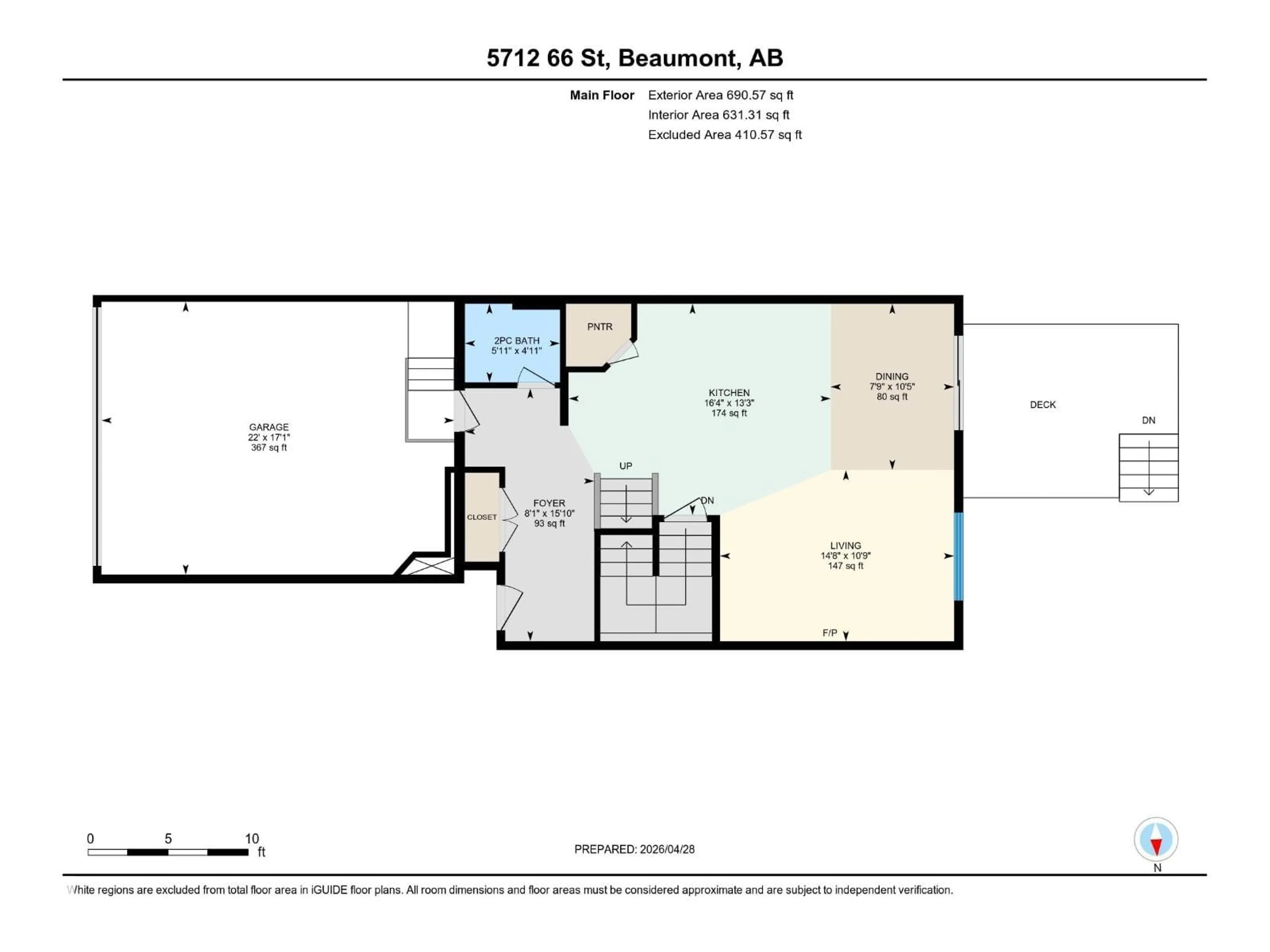 Floor plan for 5712 66 ST, Beaumont Alberta T4X2A4