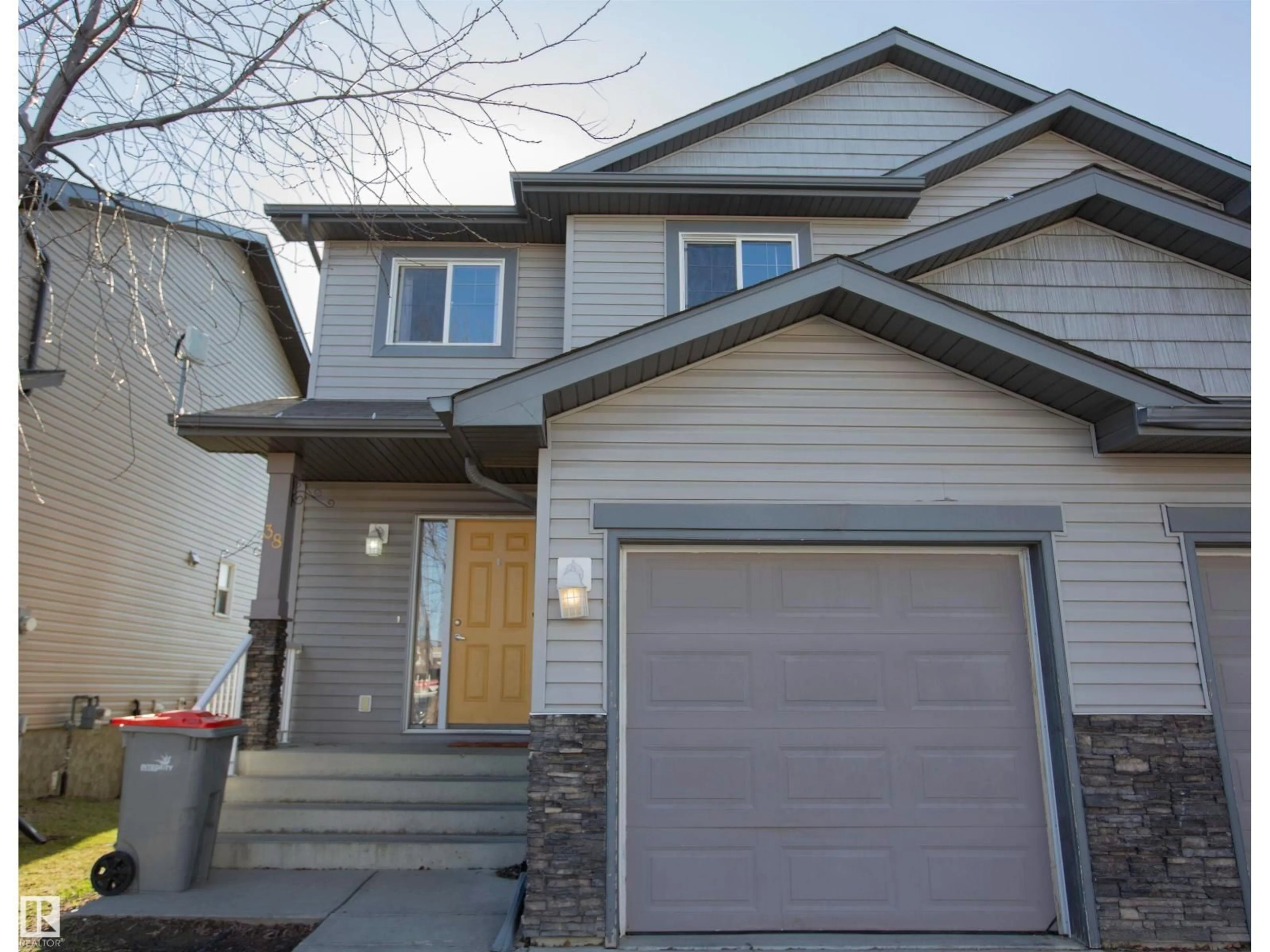 Home with vinyl exterior material, street for 38 85 SPRUCE VILLAGE DR, Spruce Grove Alberta T7X0L2