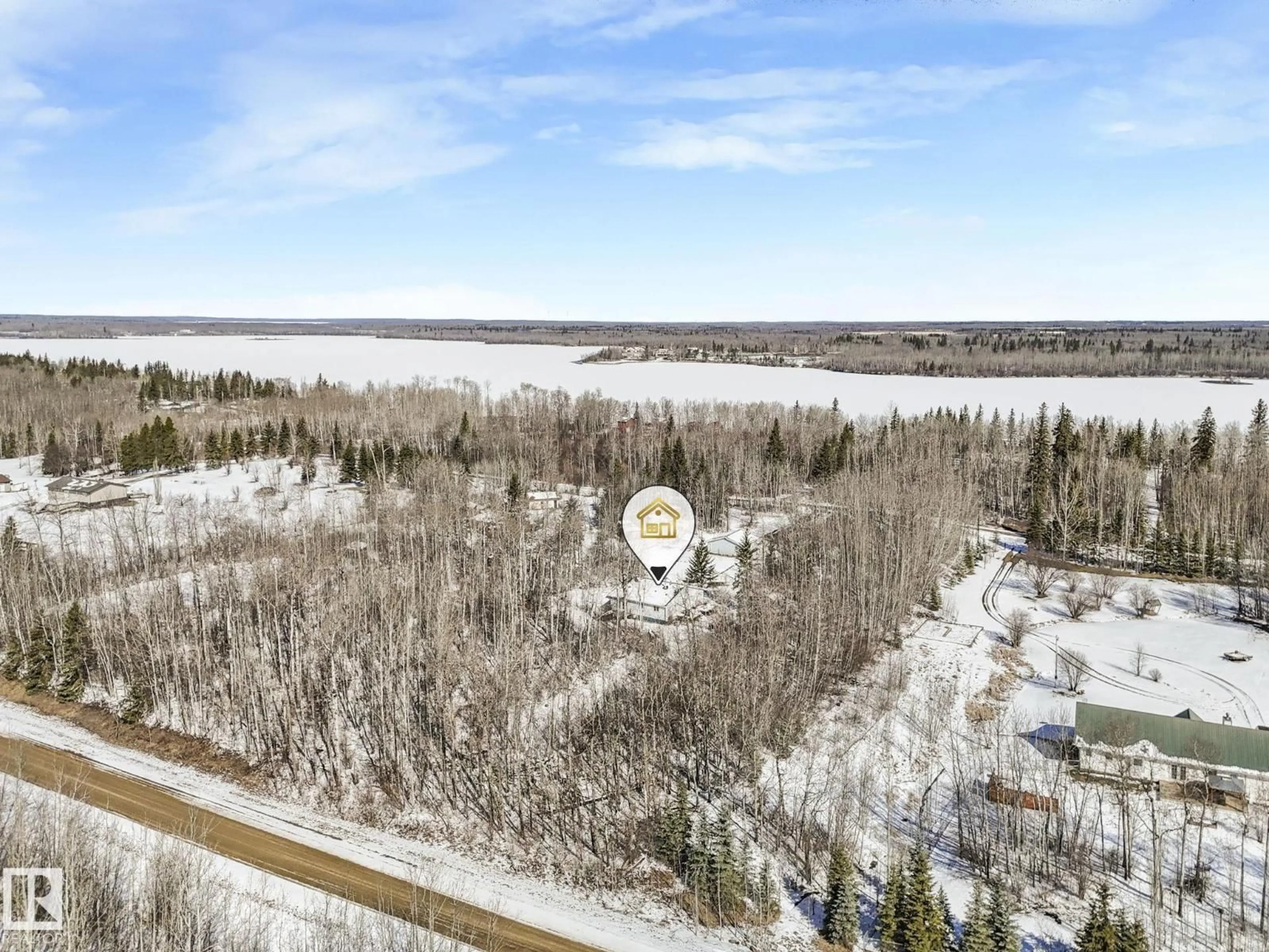 A pic from outside/outdoor area/front of a property/back of a property/a pic from drone, water/lake/river/ocean view for 17 - 2120 TWP ROAD 565, Rural Lac Ste. Anne County Alberta T0E1V0