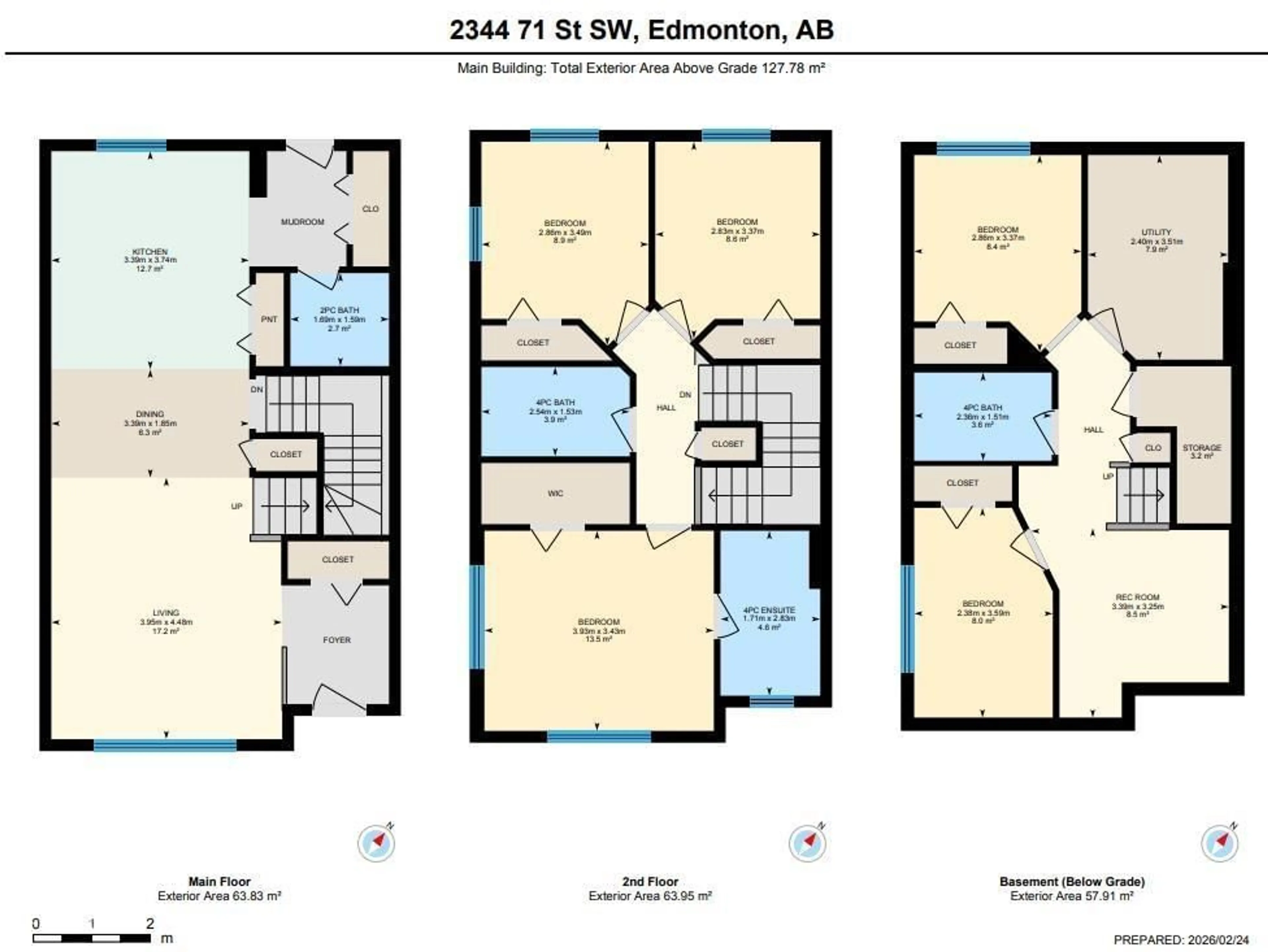 Floor plan for SW - 2344 71 ST, Edmonton Alberta T6X1Z1