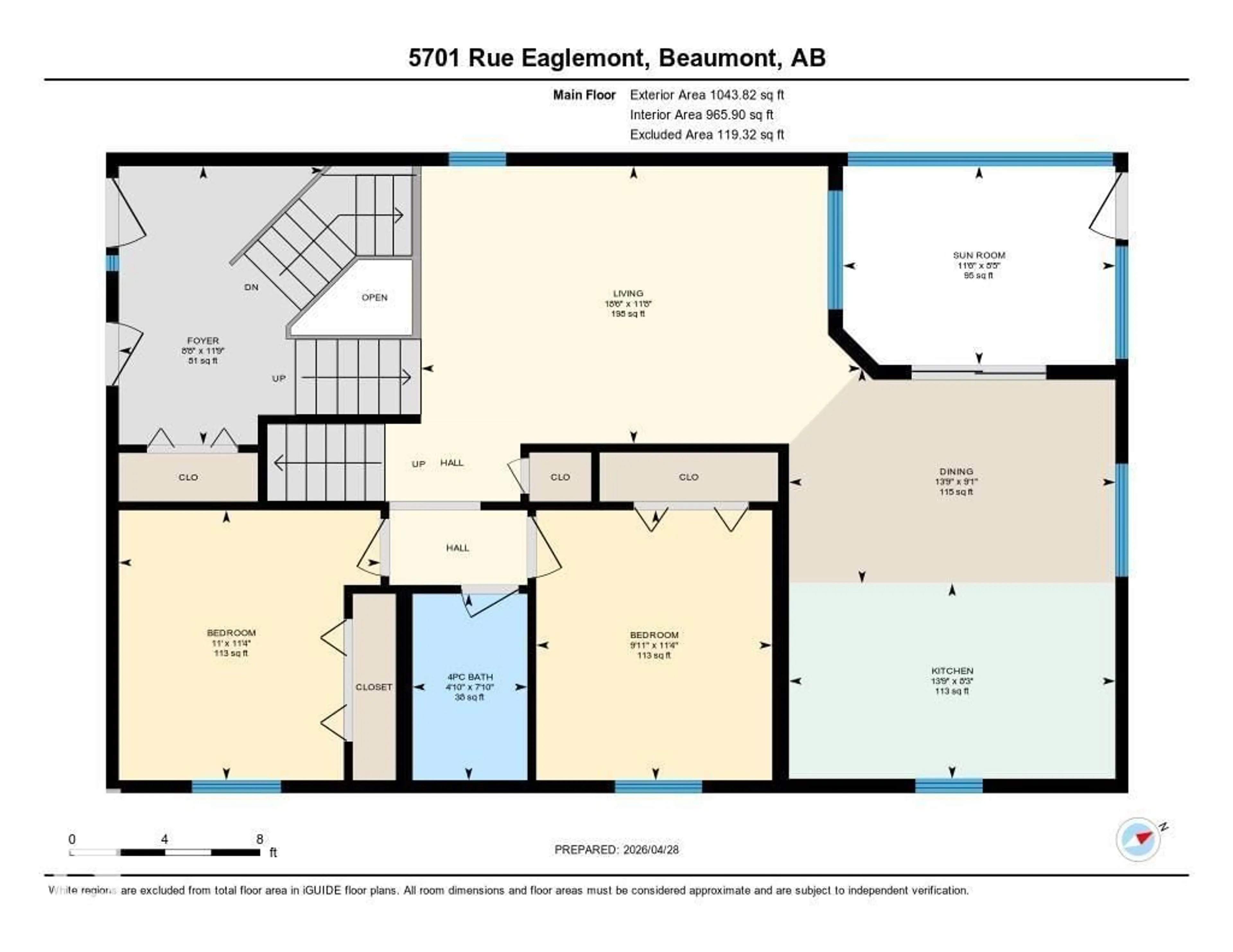 Floor plan for 5701 RUE EAGLEMONT, Beaumont Alberta T4X0G9