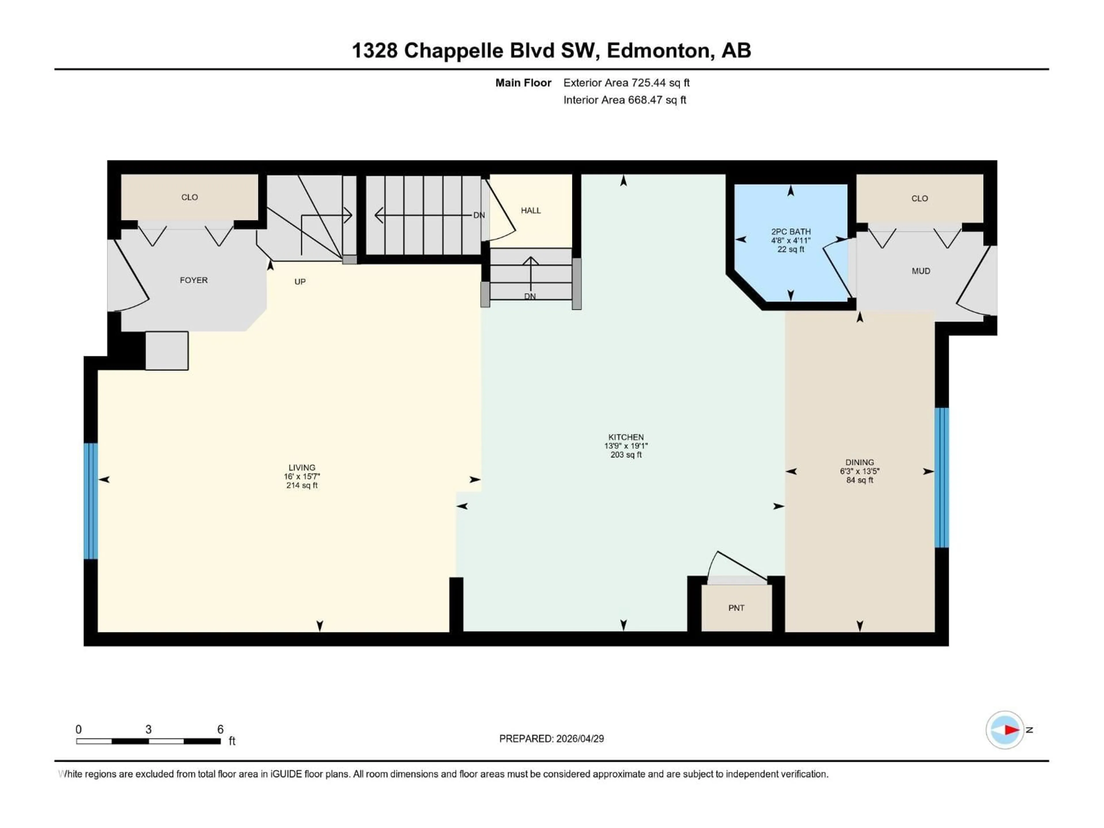 Floor plan for 1328 CHAPPELLE BV, Edmonton Alberta T6W3S2