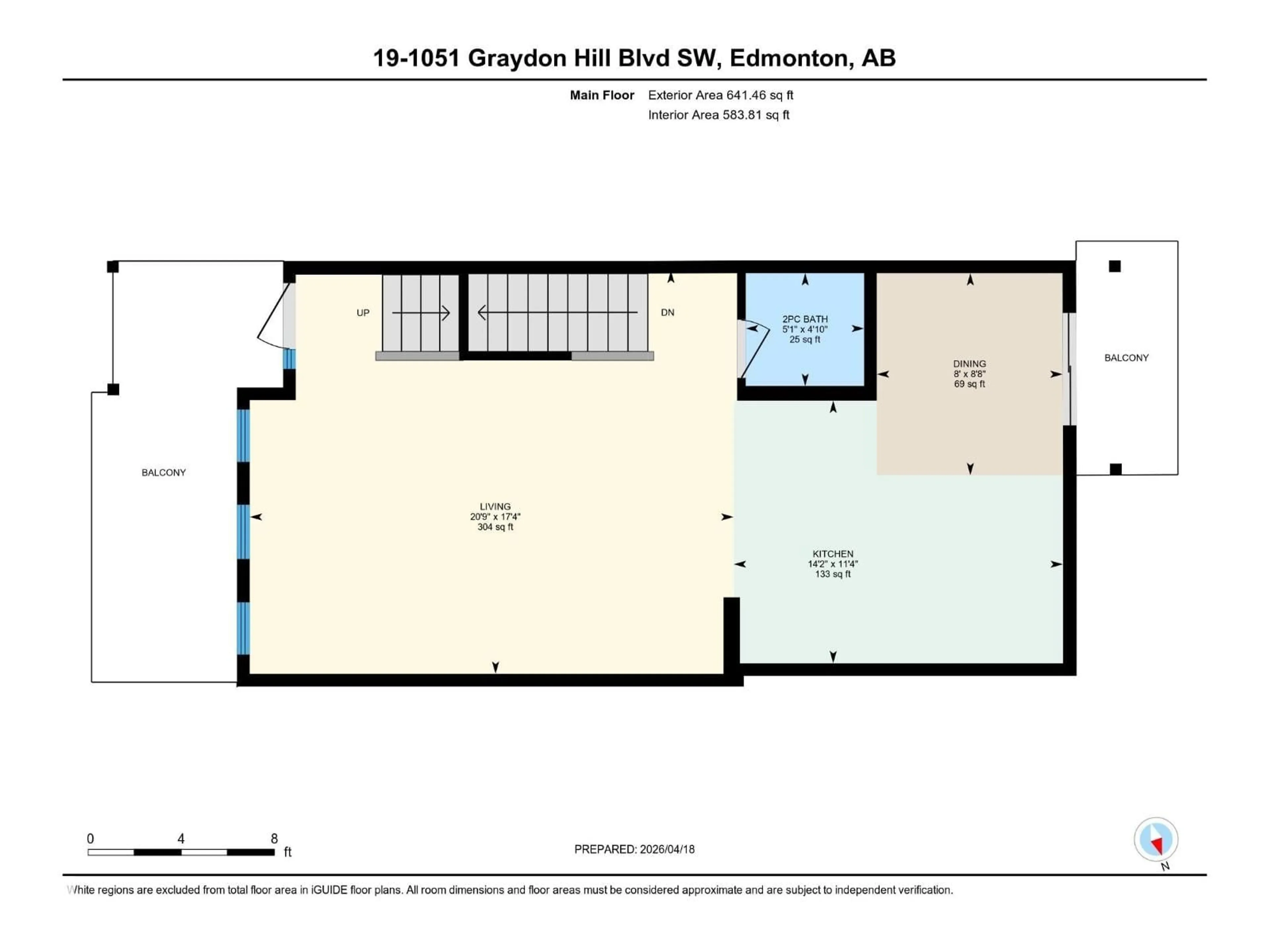 Floor plan for 1051 - 19 GRAYDON HILL BV, Edmonton Alberta T6W3C8