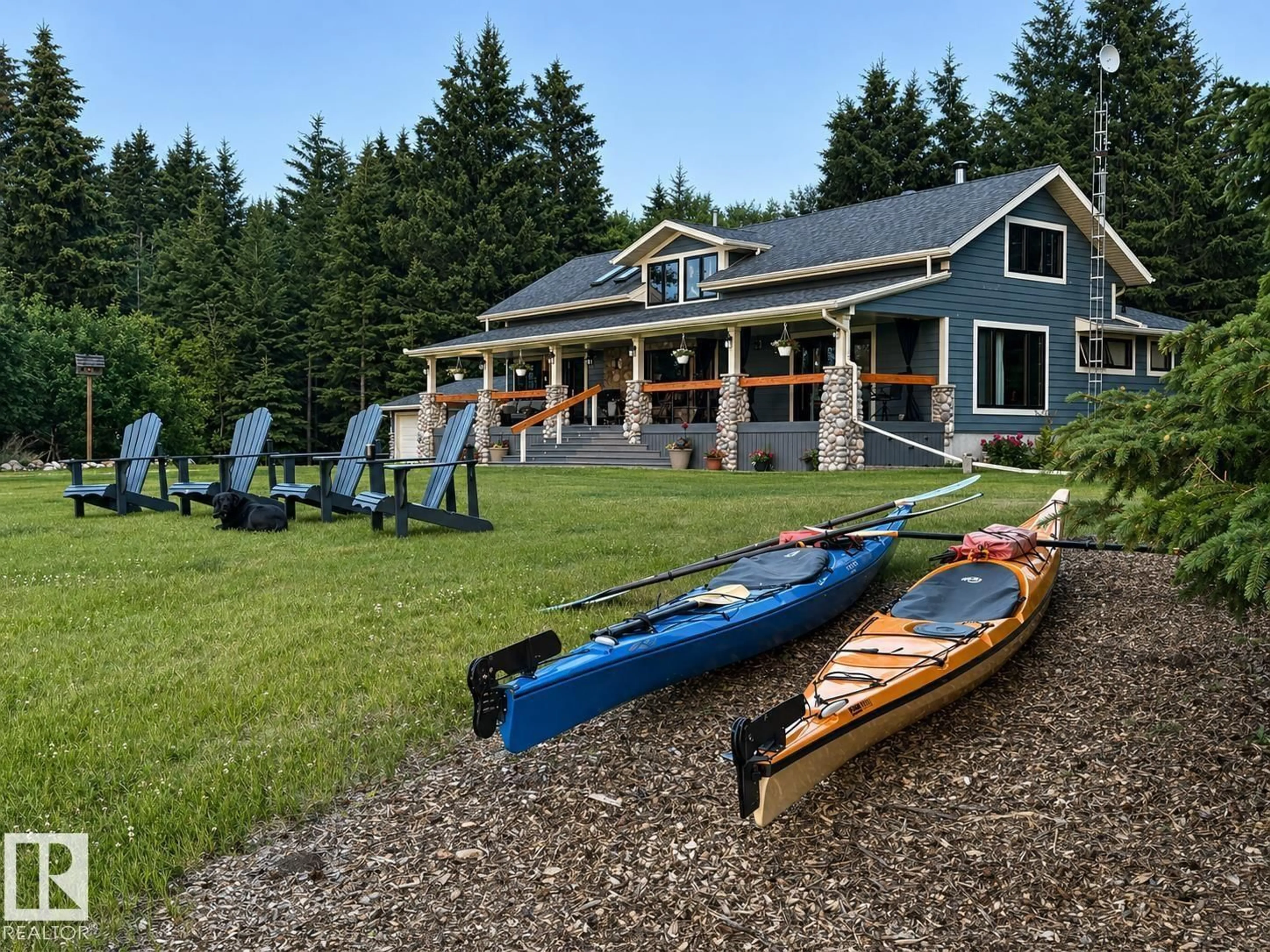 A pic from outside/outdoor area/front of a property/back of a property/a pic from drone, water/lake/river/ocean view for 63102 RR 415, Rural Bonnyville M.D. Alberta T9M1P2