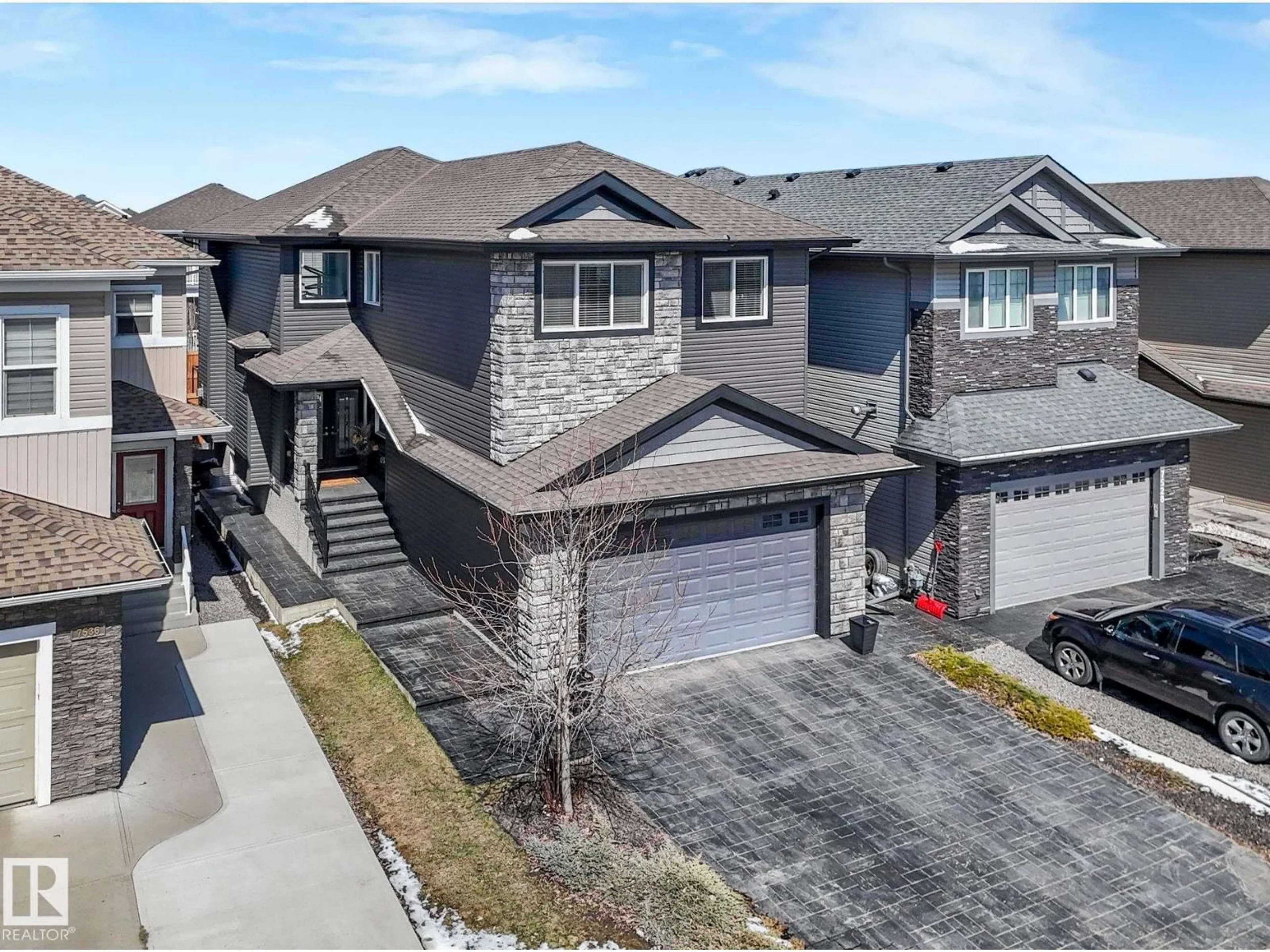 A pic from outside/outdoor area/front of a property/back of a property/a pic from drone, street for 7532 173 AV, Edmonton Alberta T5Z0J6