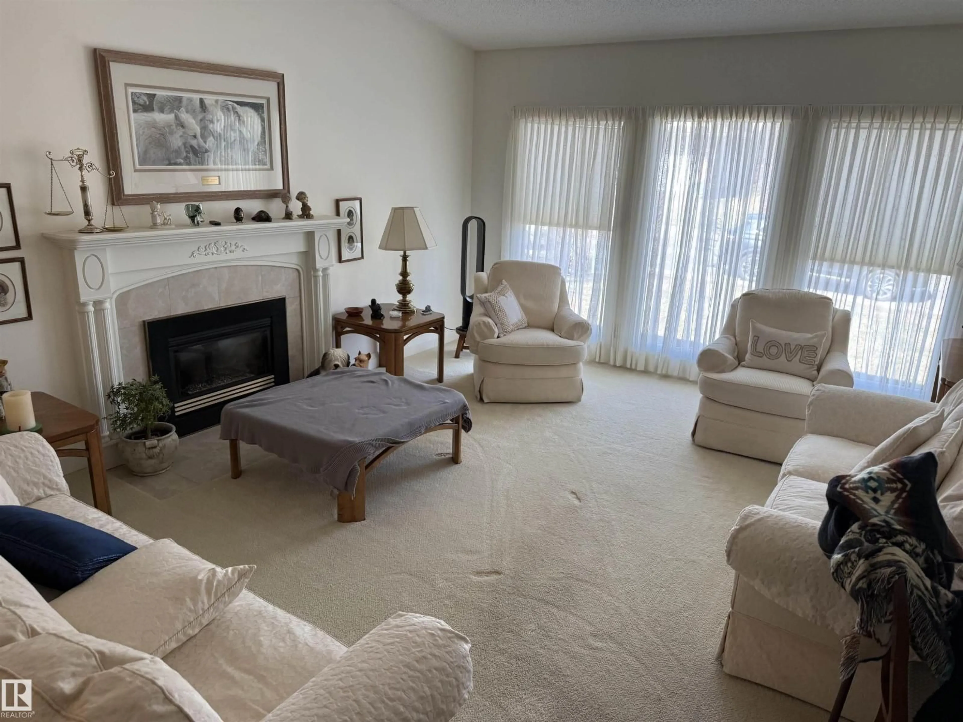 Living room with furniture, unknown for 15215 49 AV, Edmonton Alberta T6H5P2