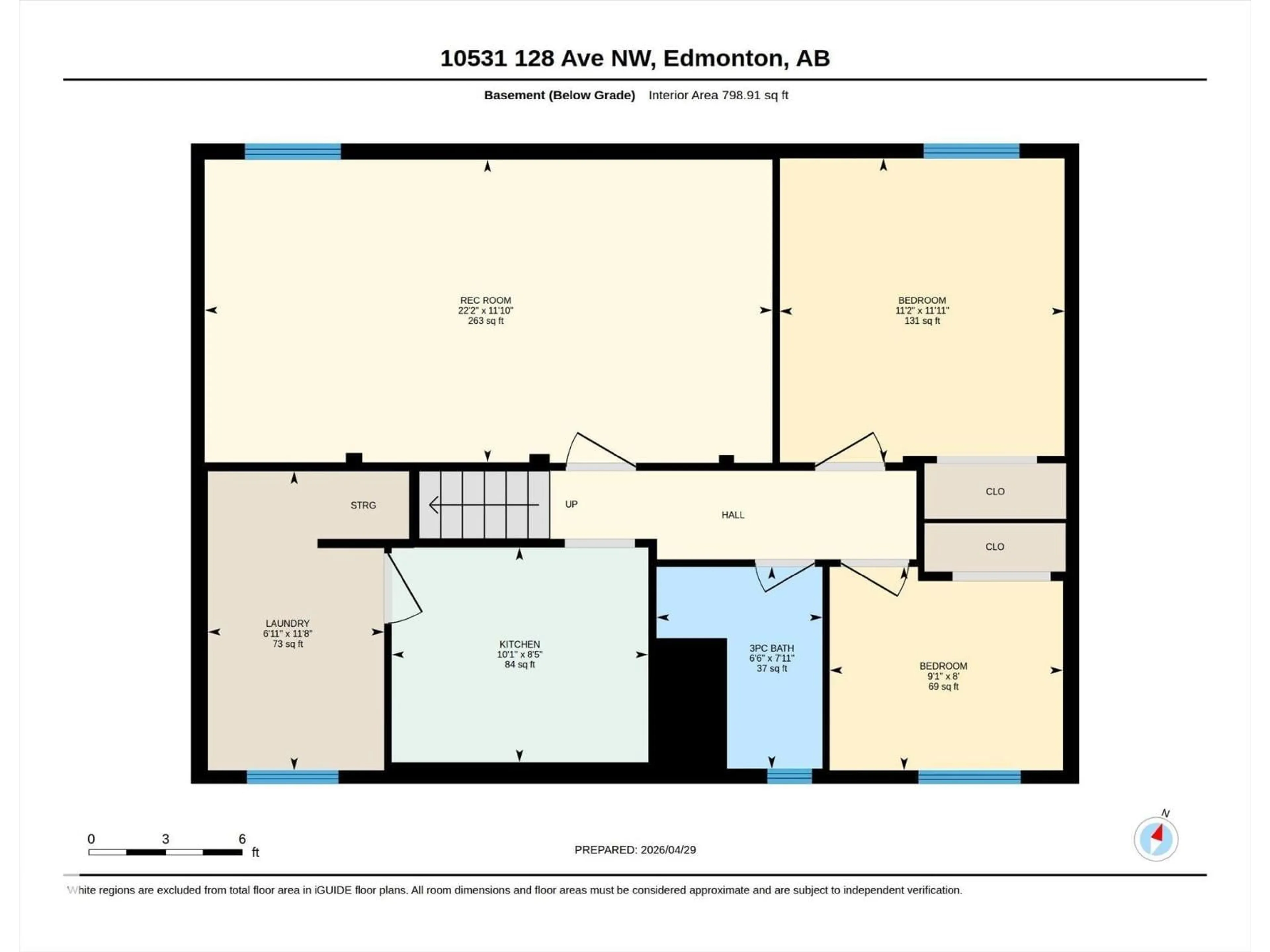 Floor plan for 10531 128 AV, Edmonton Alberta T5E0J2