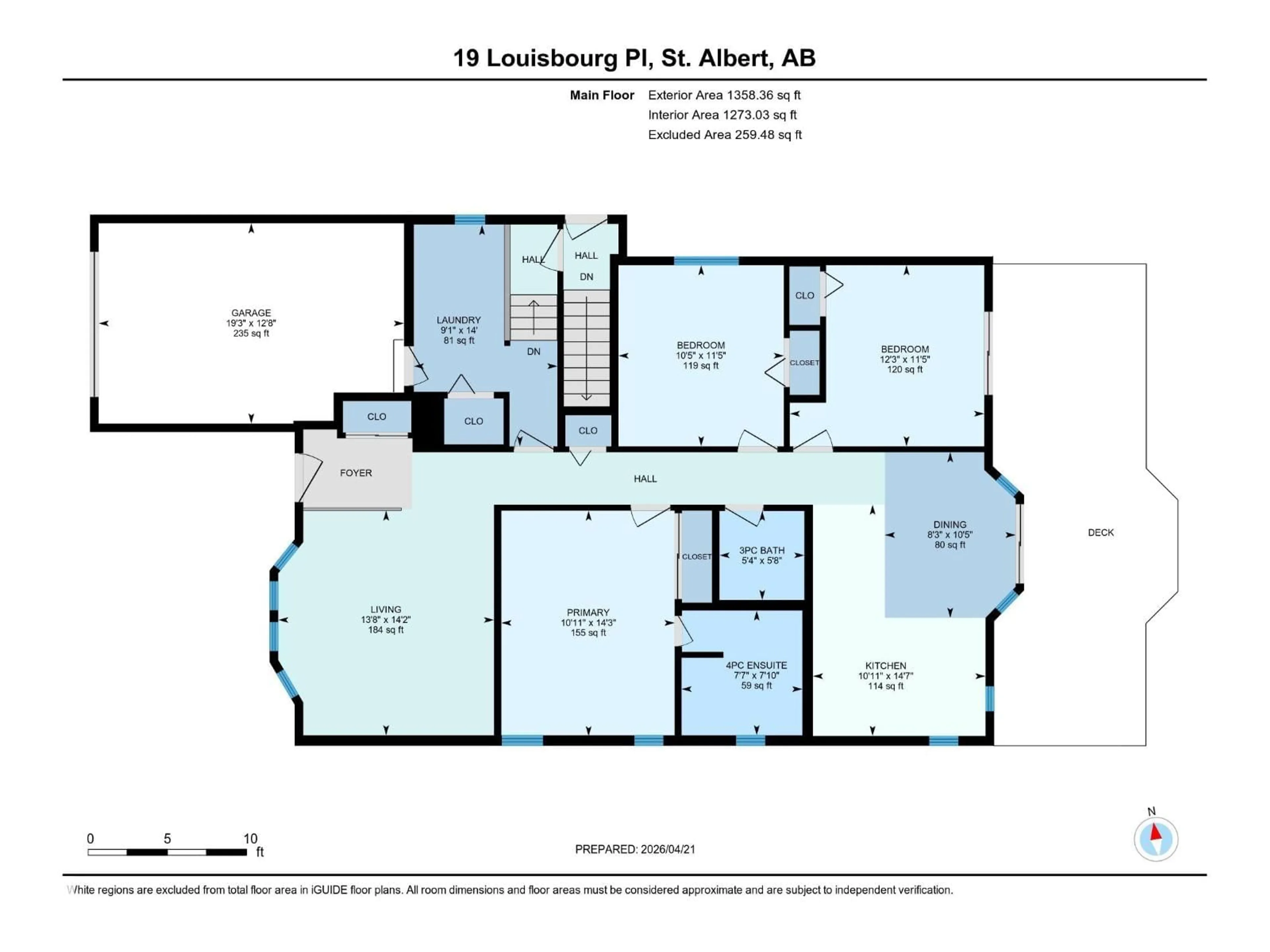 Floor plan for 19 LOUISBOURG PL, St. Albert Alberta T8N4L5