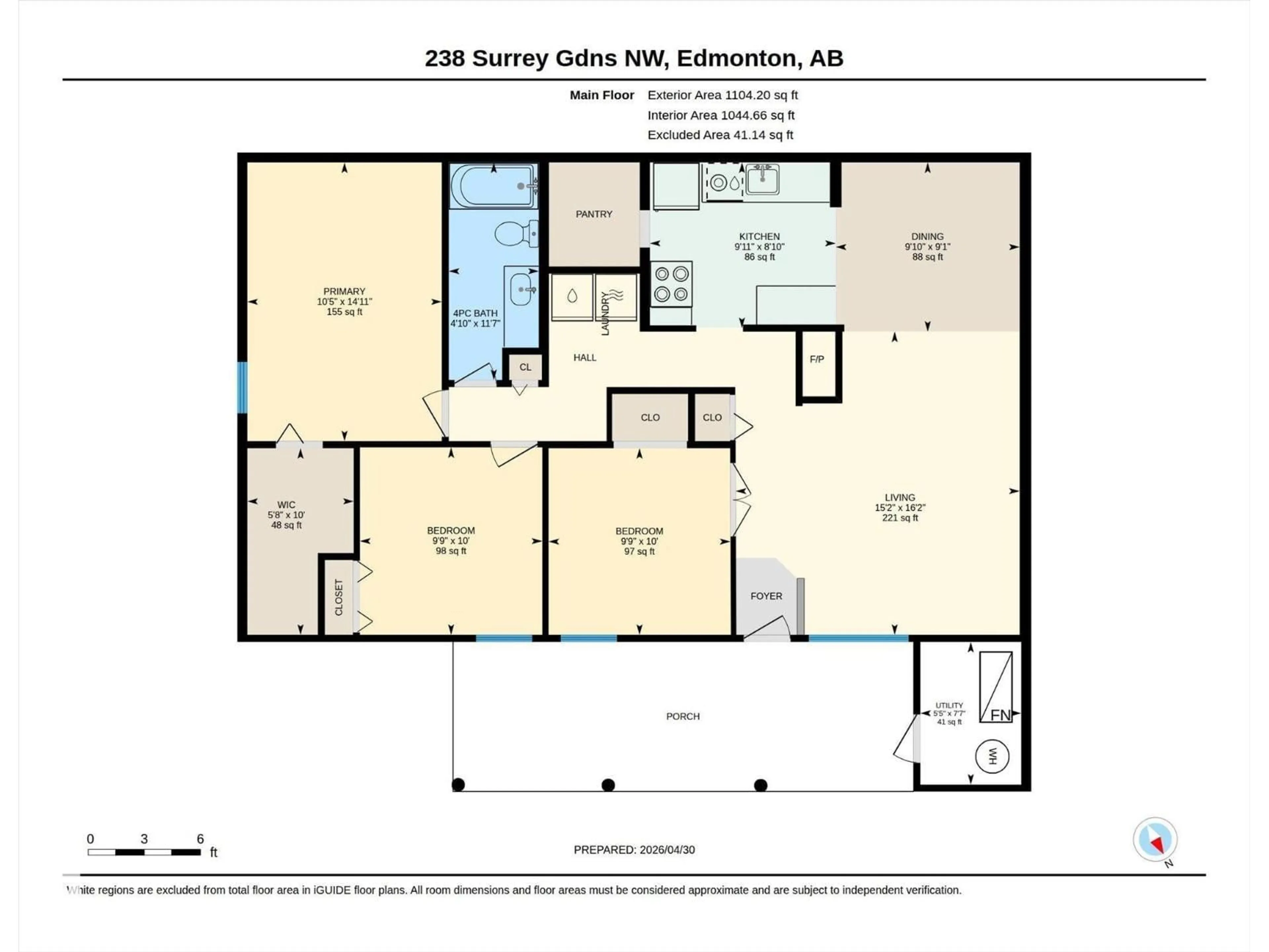 Floor plan for 238 SURREY GARDENS GD, Edmonton Alberta T5T1Z3