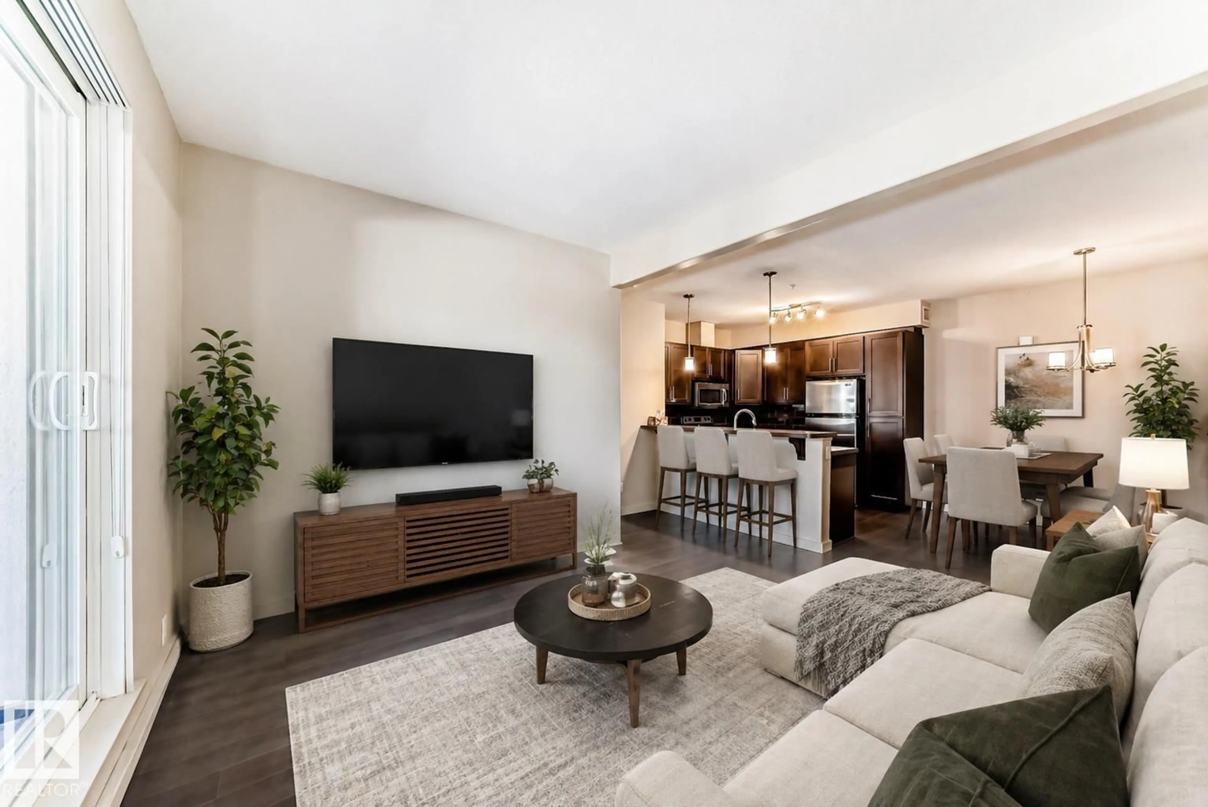 Living room with furniture, unknown for 308 - 230 AMBLESIDE LINK, Edmonton Alberta T6W0V3