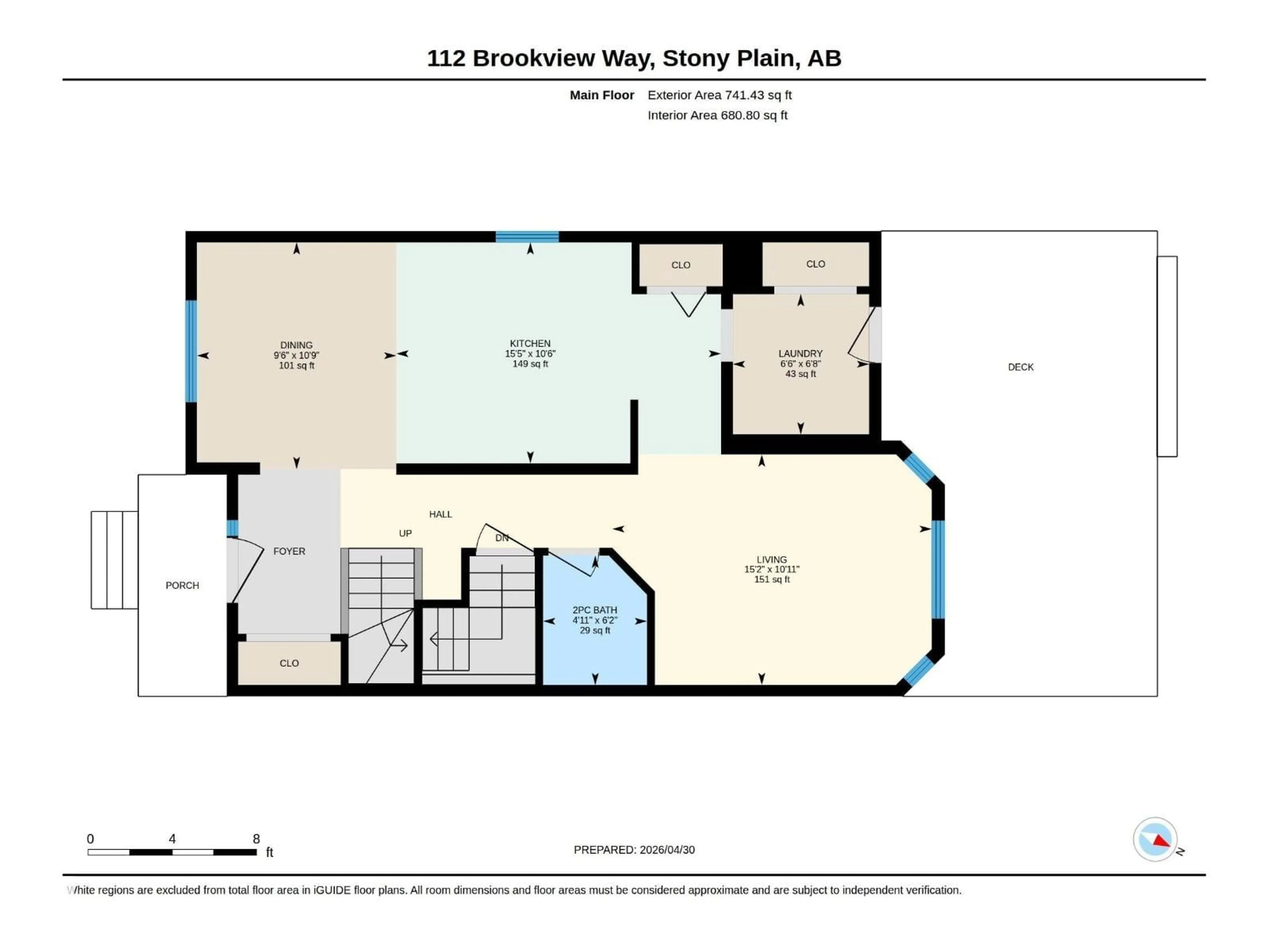 Floor plan for 112 BROOKVIEW WY, Stony Plain Alberta T7Z2X6