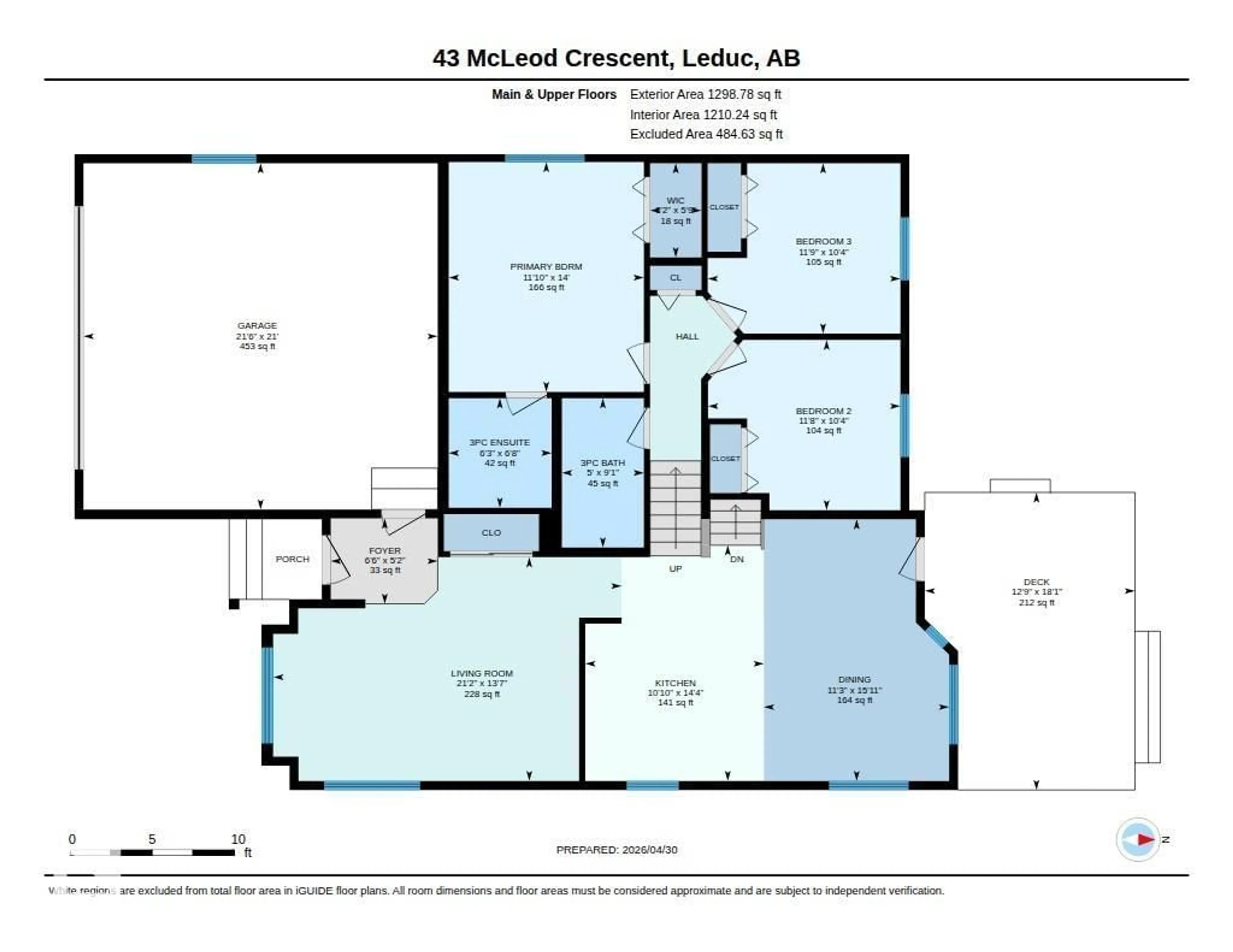 Floor plan for 43 MCLEOD CR, Leduc Alberta T9E6N9