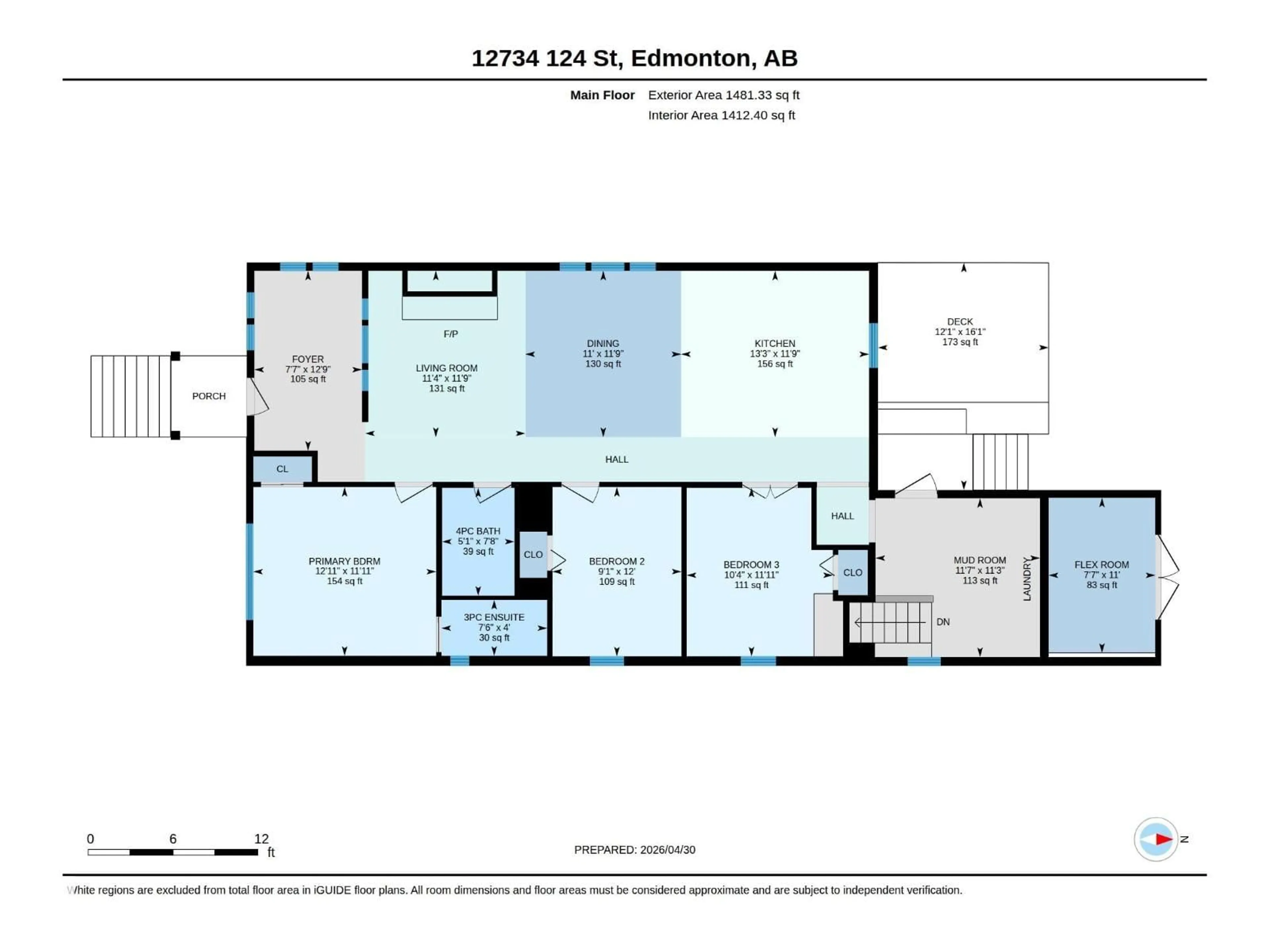 Floor plan for NW - 12734 124 ST, Edmonton Alberta T5L0P1
