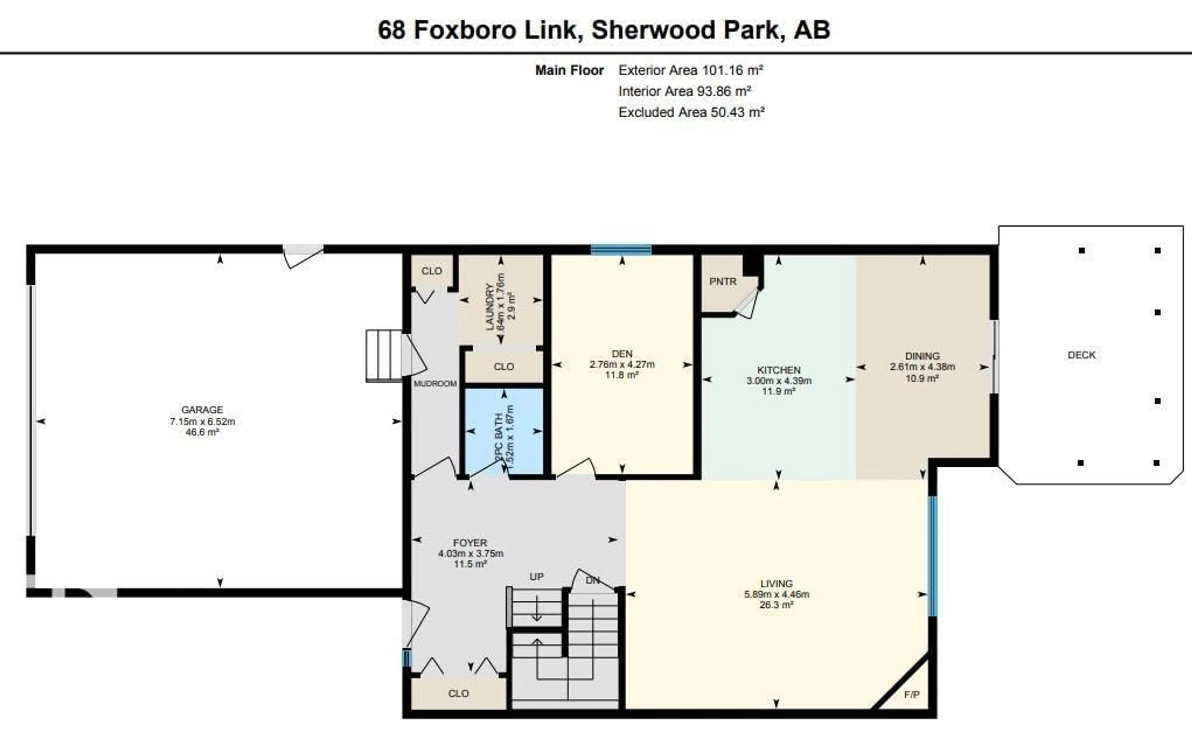 Floor plan for 68 FOXBORO LI, Sherwood Park Alberta T8A6N9