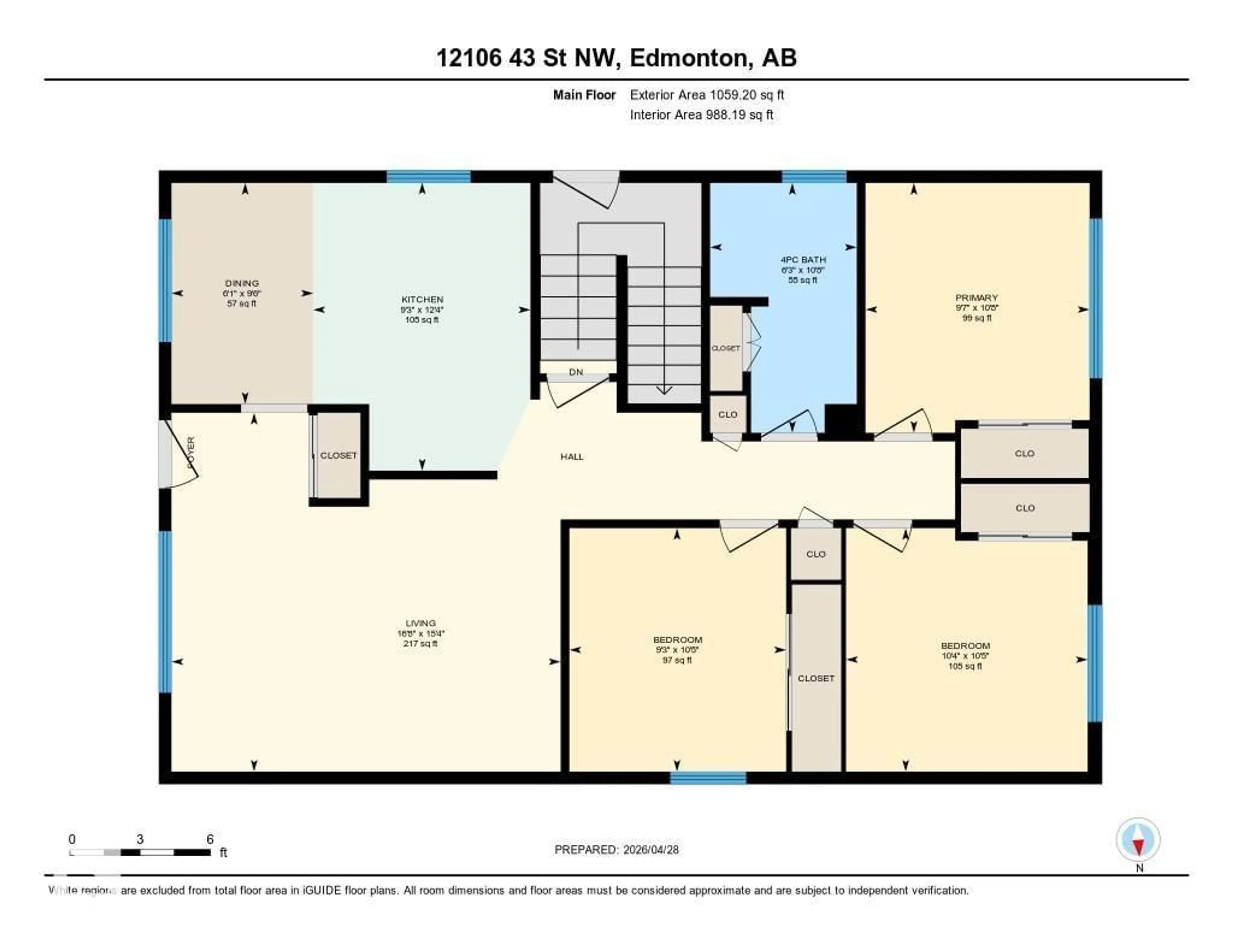 Floor plan for 12106 43 ST, Edmonton Alberta T5W2R1
