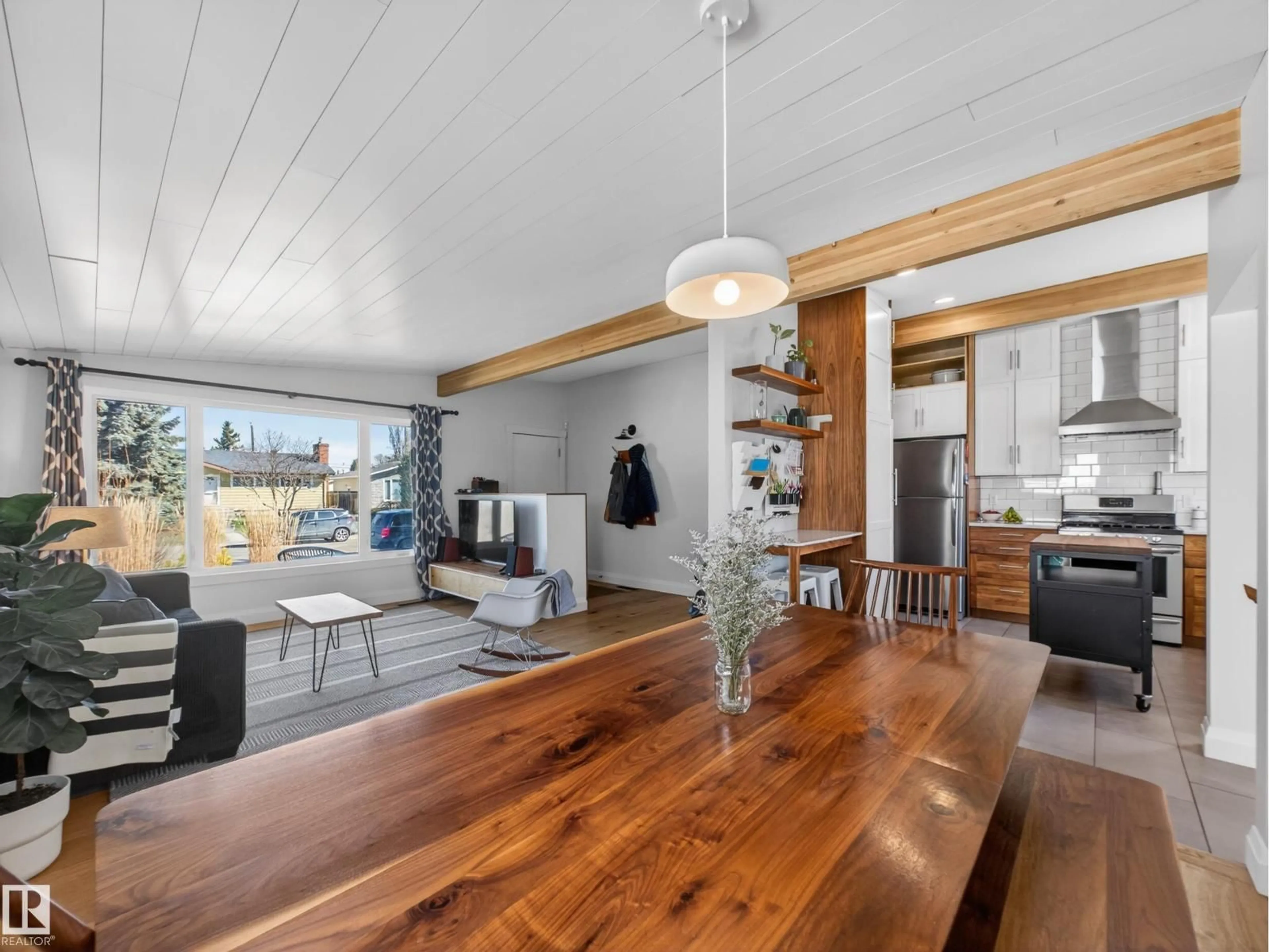 Open concept kitchen, wood/laminate floor for 16105 84 AV, Edmonton Alberta T5R3Y4