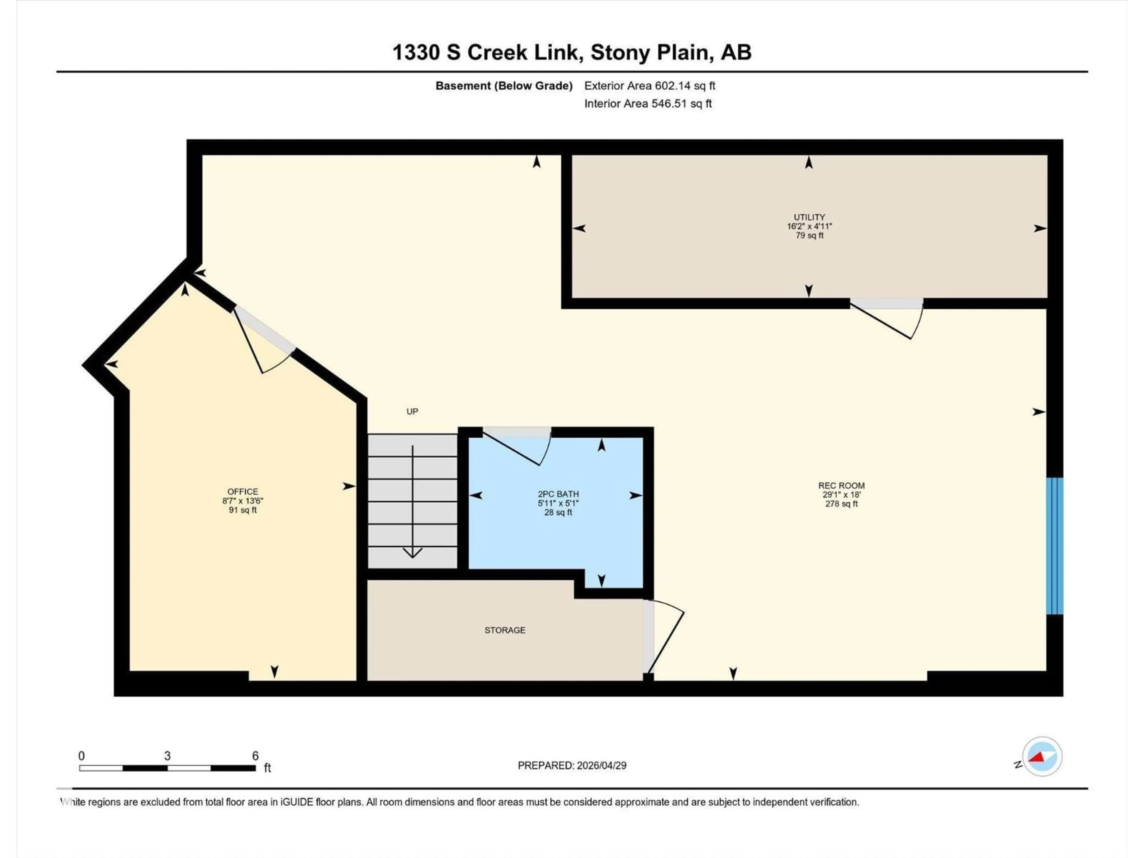 Floor plan for 1330 SOUTH CREEK LI, Stony Plain Alberta T7Z0K6